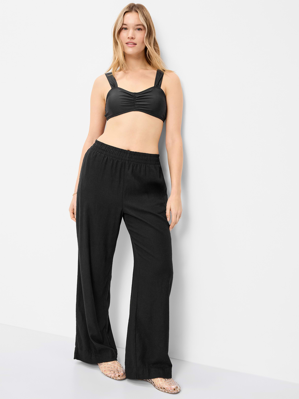 Cinched Swim Top - Black Jack