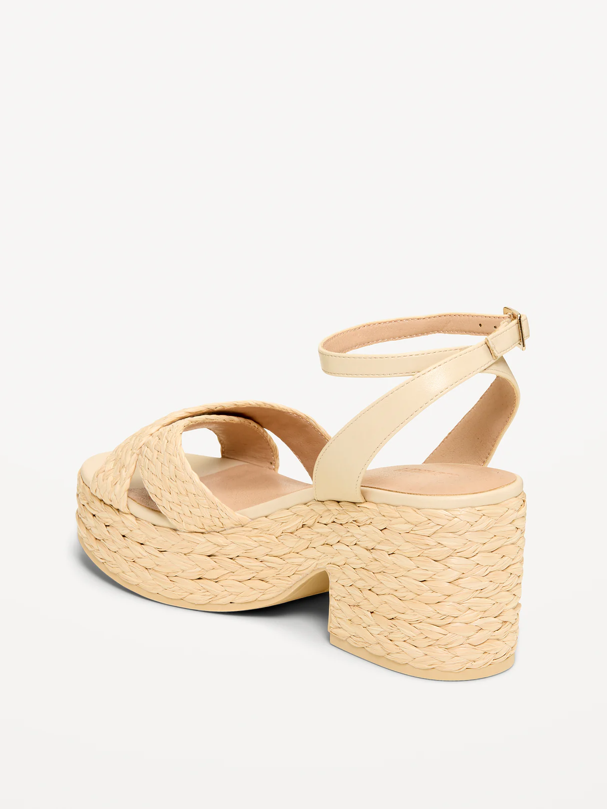 Raffia Platform Sandals for Women - Totally Natural