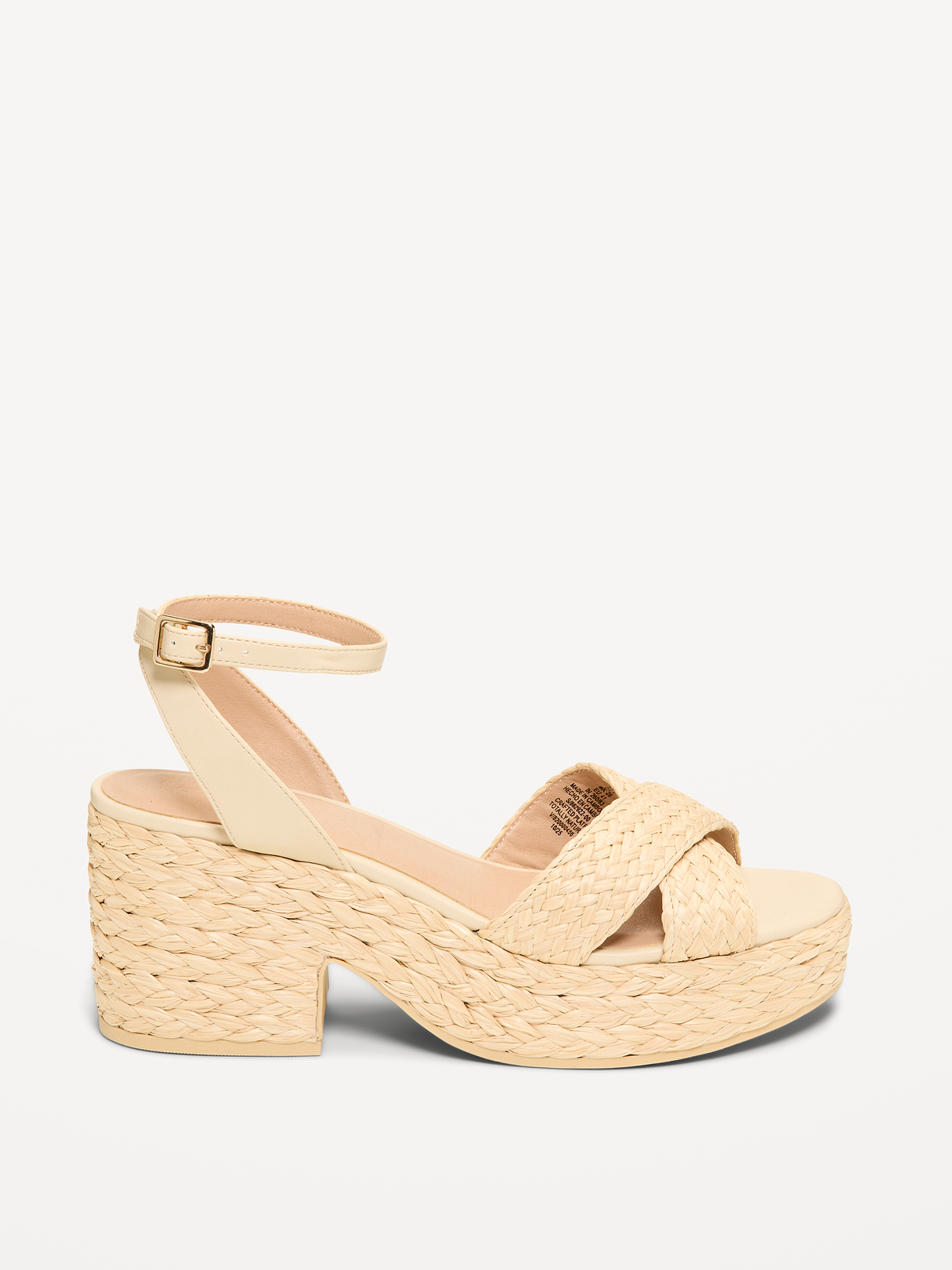 Raffia Platform Sandals for Women - Totally Natural