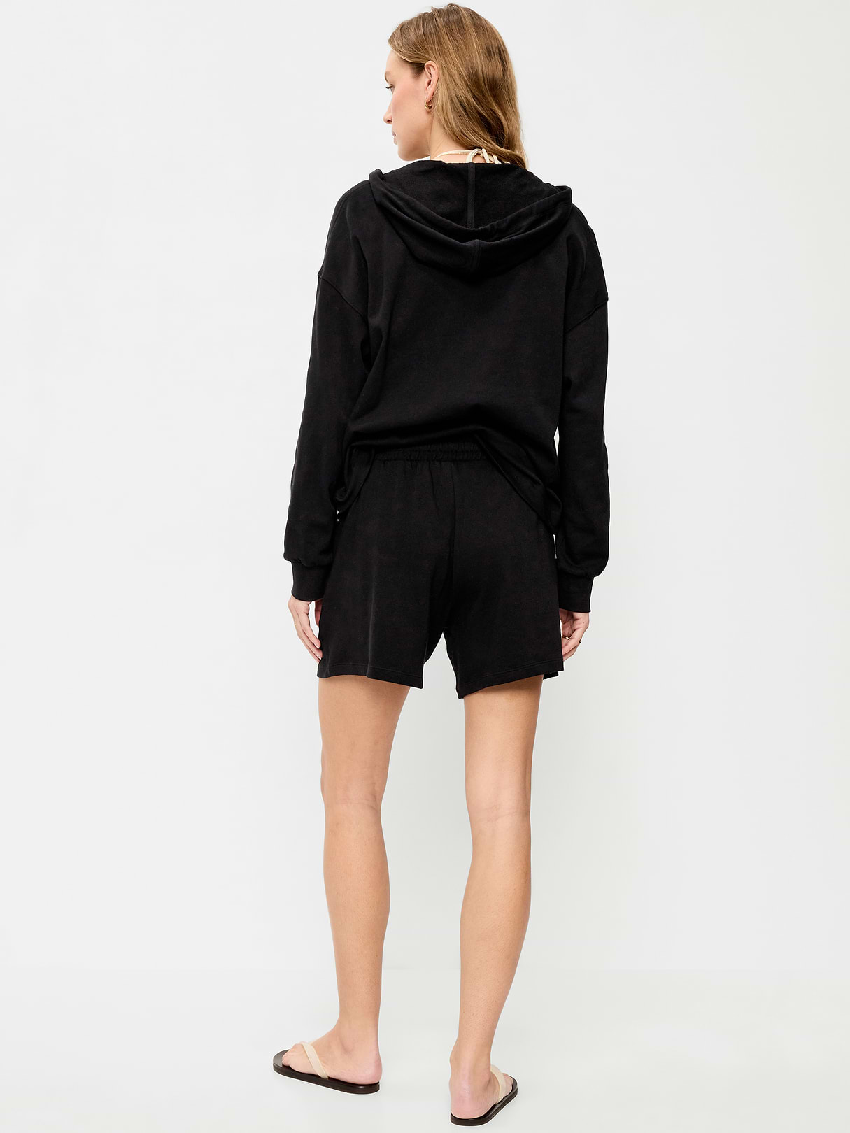 High-Waisted Pull-On Shorts -- 5-inch inseam - Black Jack