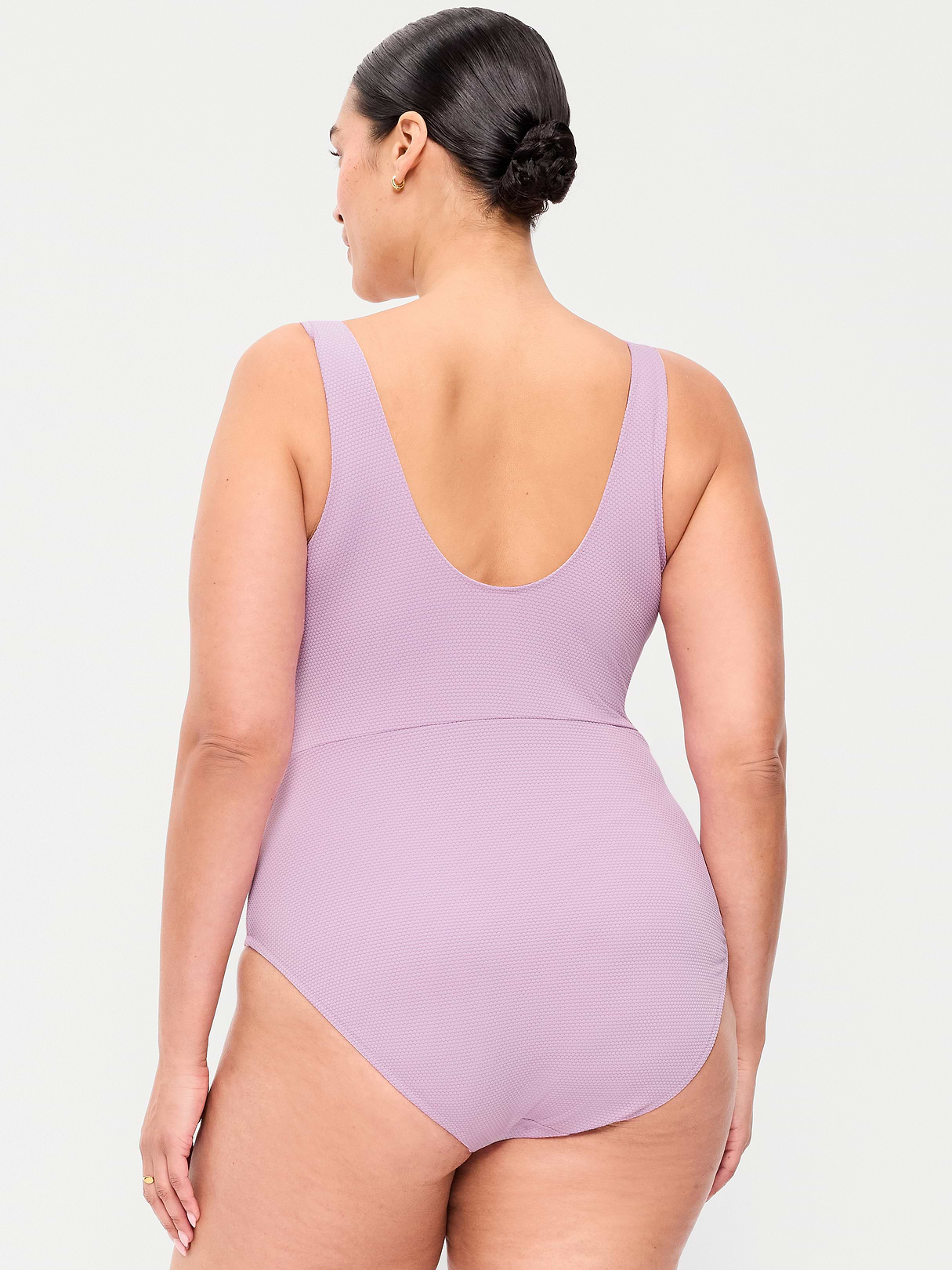 Textured One-Piece Cut-Out Swimsuit - Wild Aster