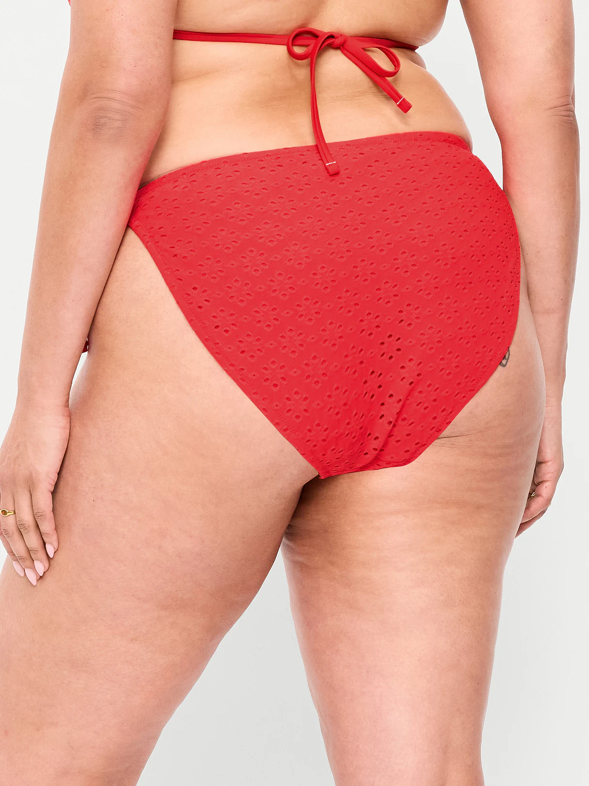 Eyelet String Bikini Swim Bottoms - Amaryllis