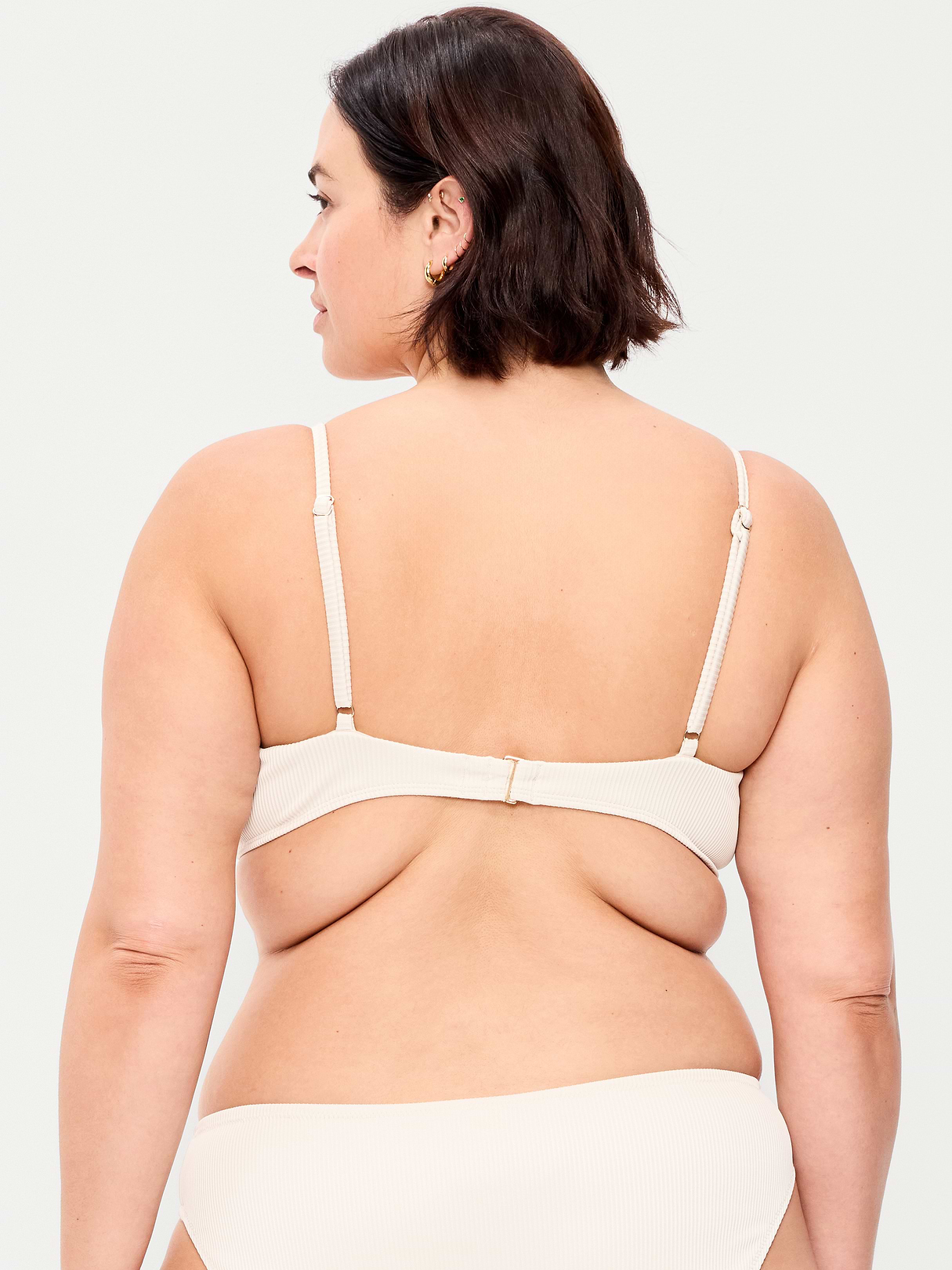Ribbed Bra Bikini Swim Top - Wish Bone