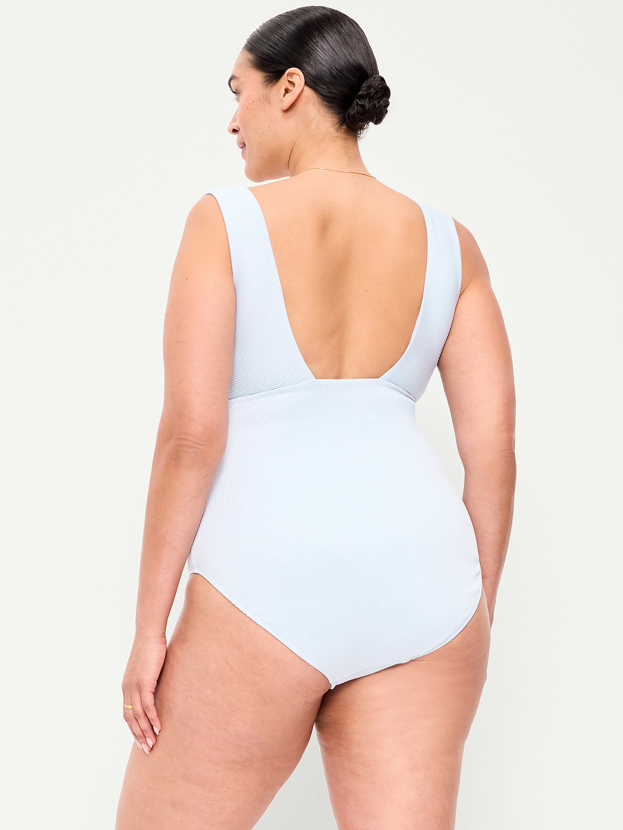 Ribbed One-Piece Swimsuit - Sky Maintenance
