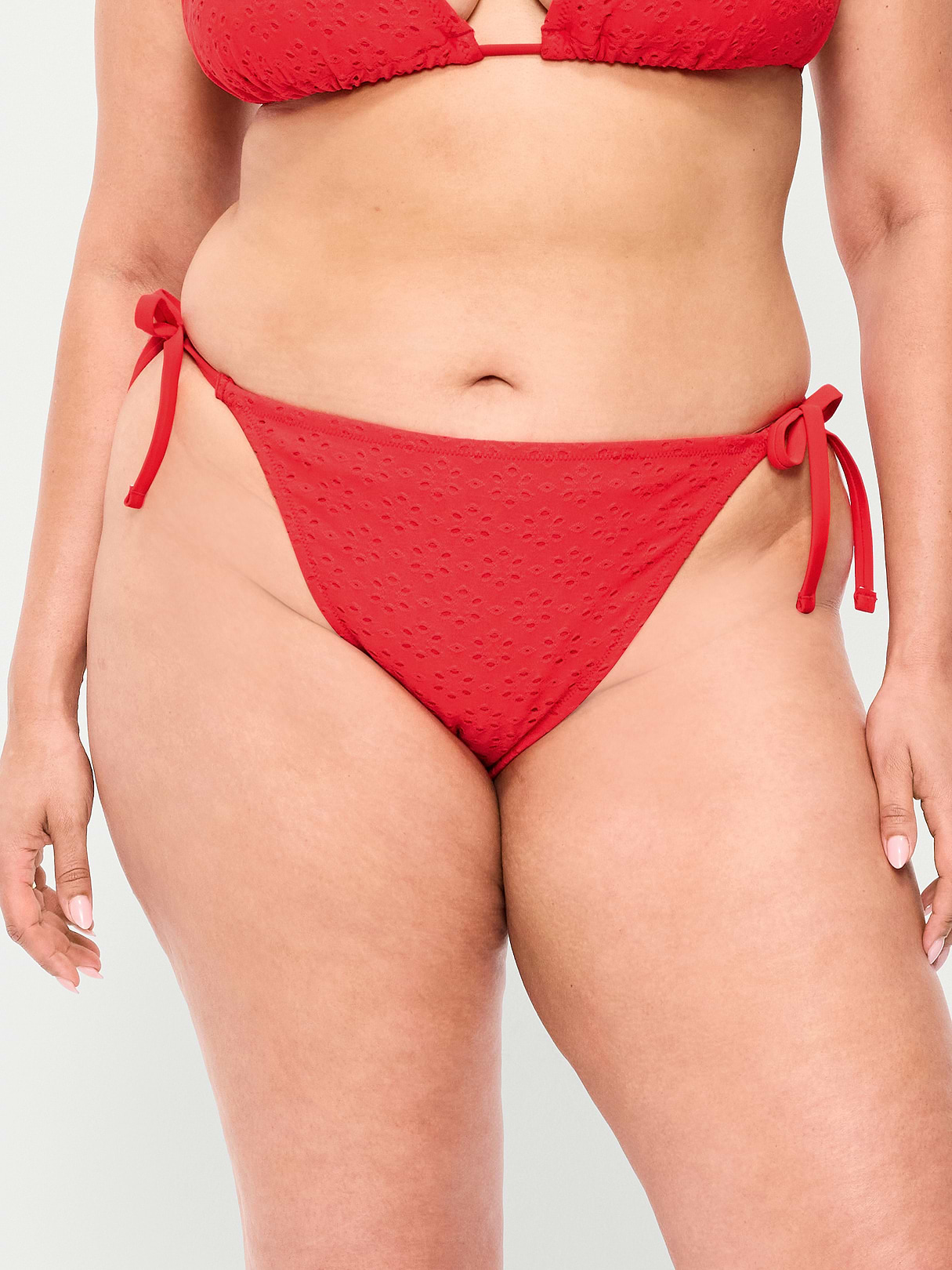 Eyelet String Bikini Swim Bottoms - Amaryllis