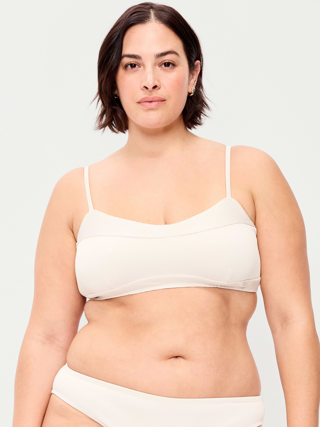 Ribbed Bra Bikini Swim Top - Wish Bone
