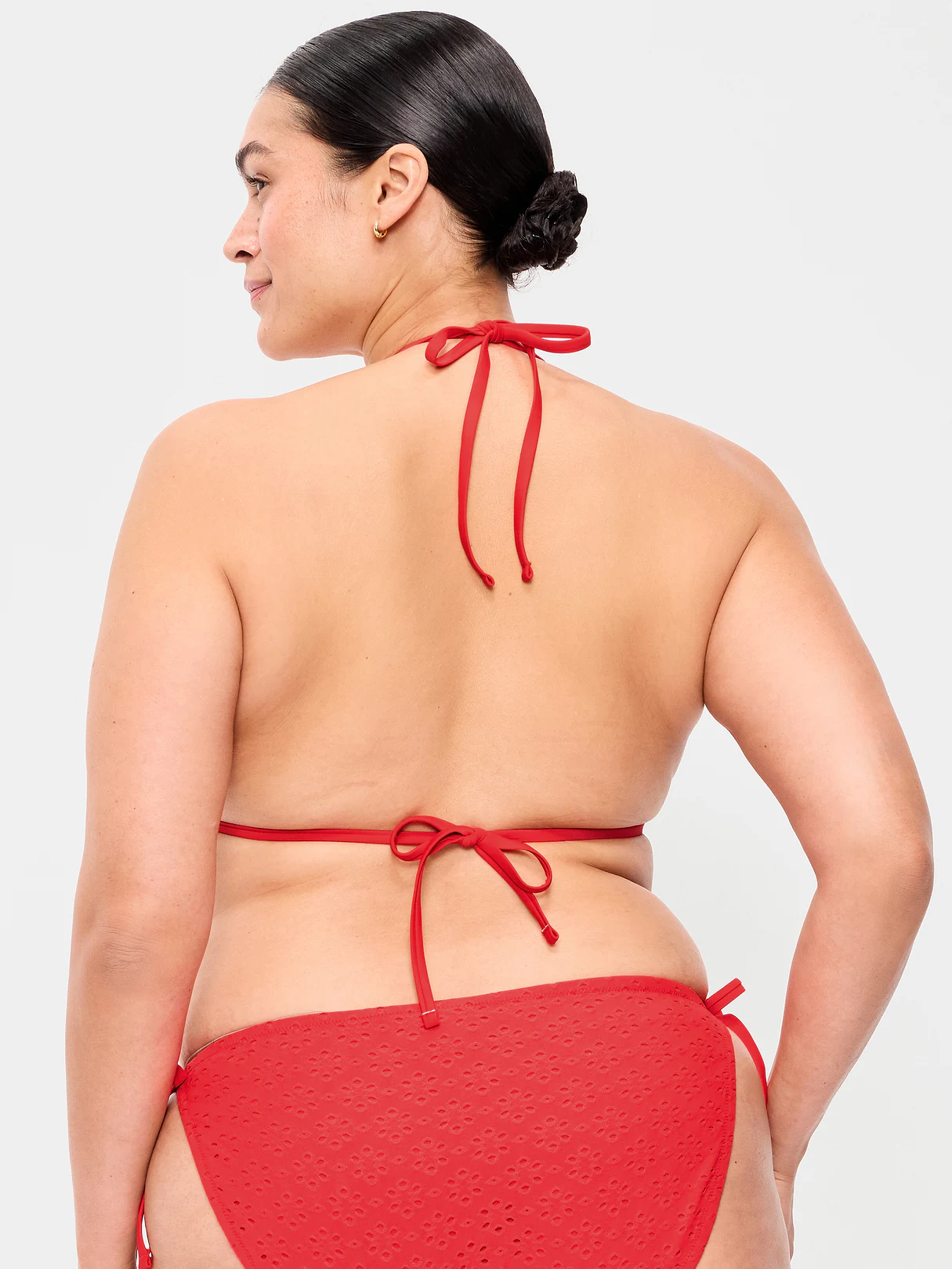 Pique Triangle String Bikini Swim Top - Amaryllis