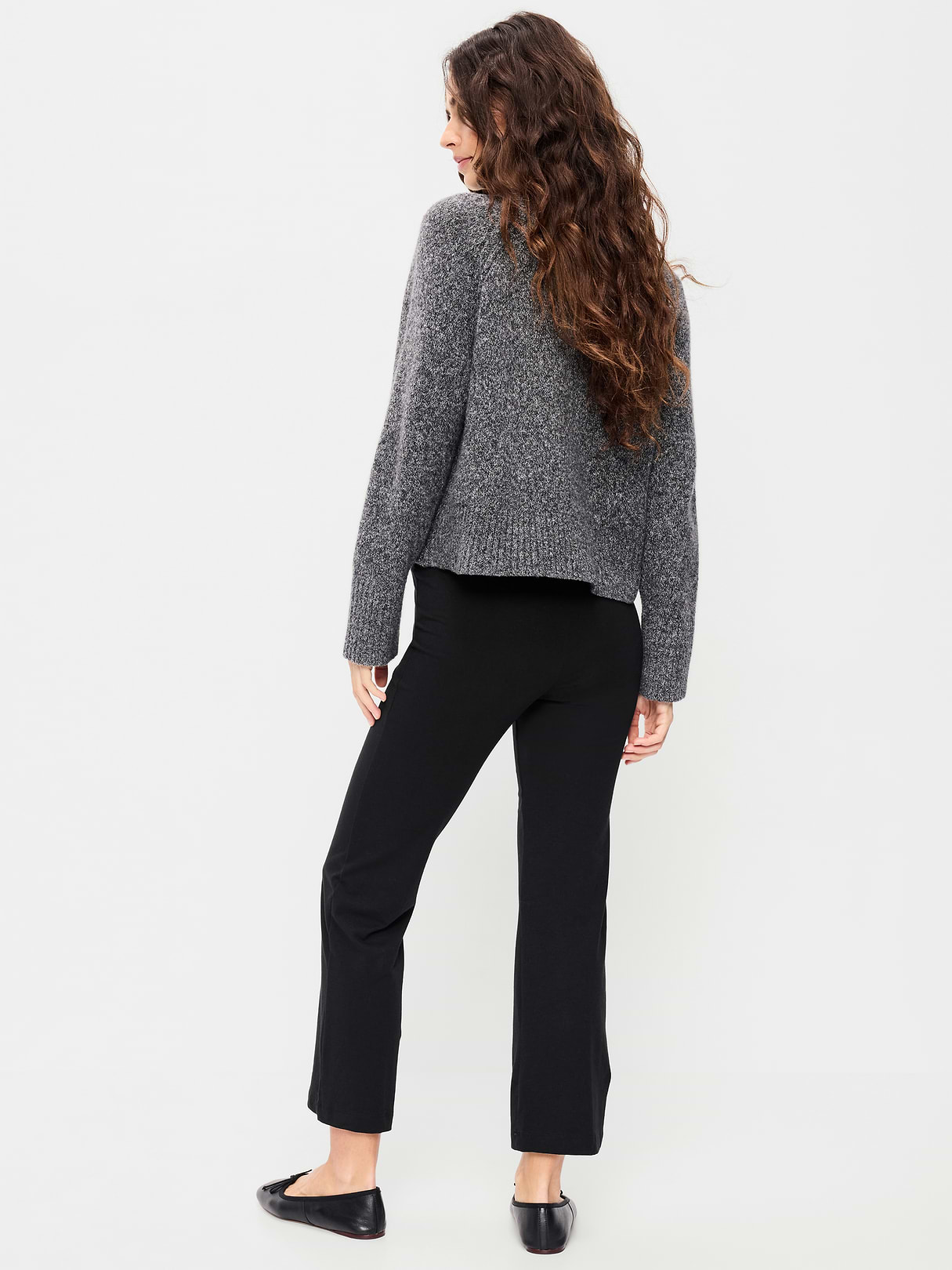 High-Waisted Fashion Kick Flare Leggings - Black Jack