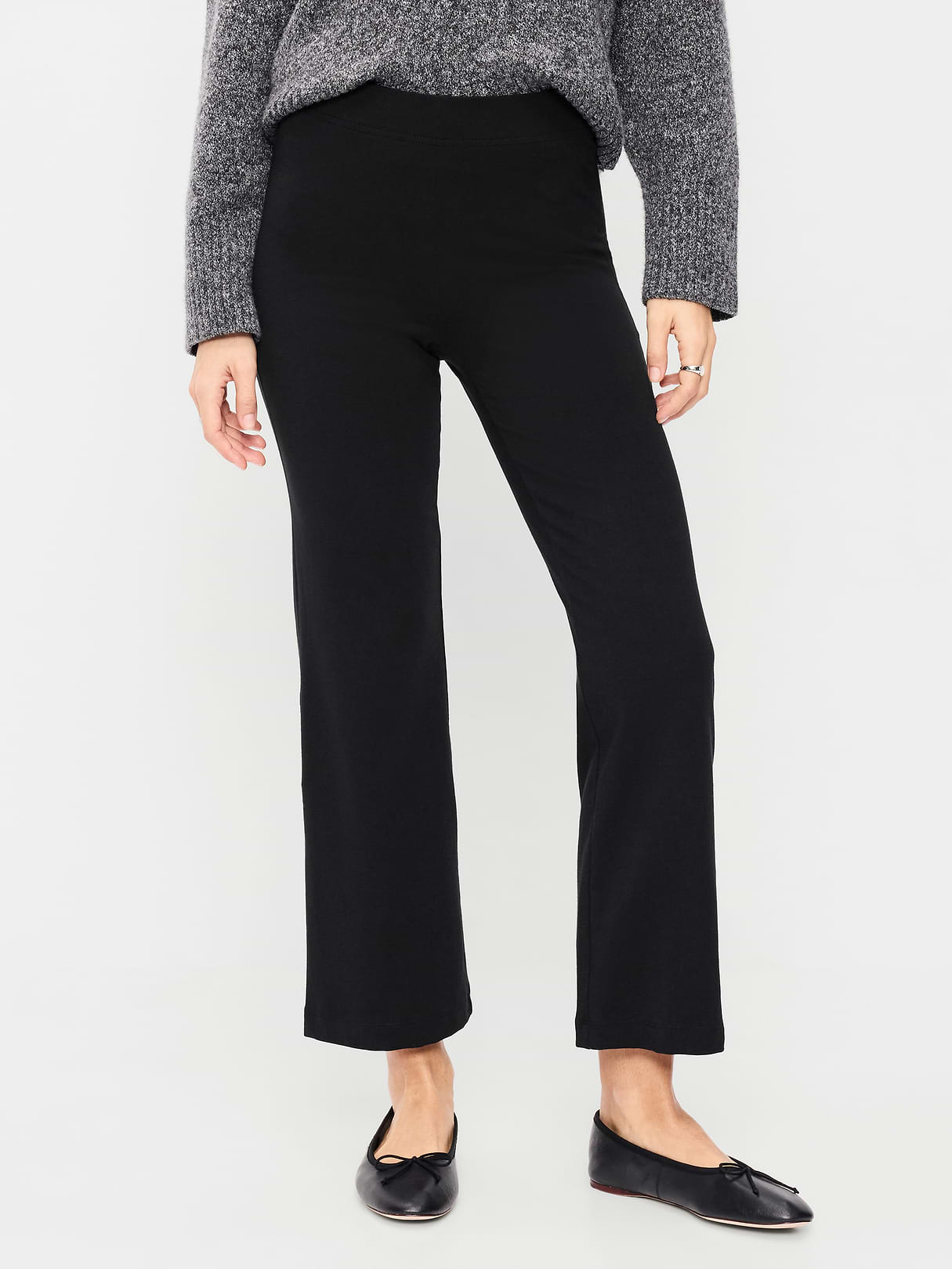 High-Waisted Fashion Kick Flare Leggings - Black Jack