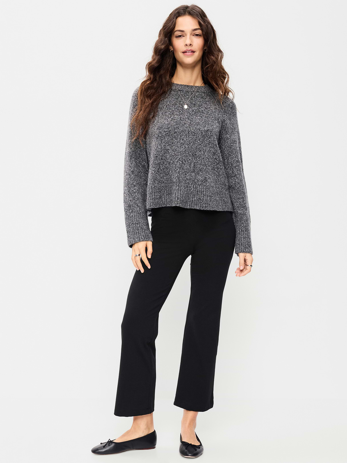 High-Waisted Fashion Kick Flare Leggings - Black Jack