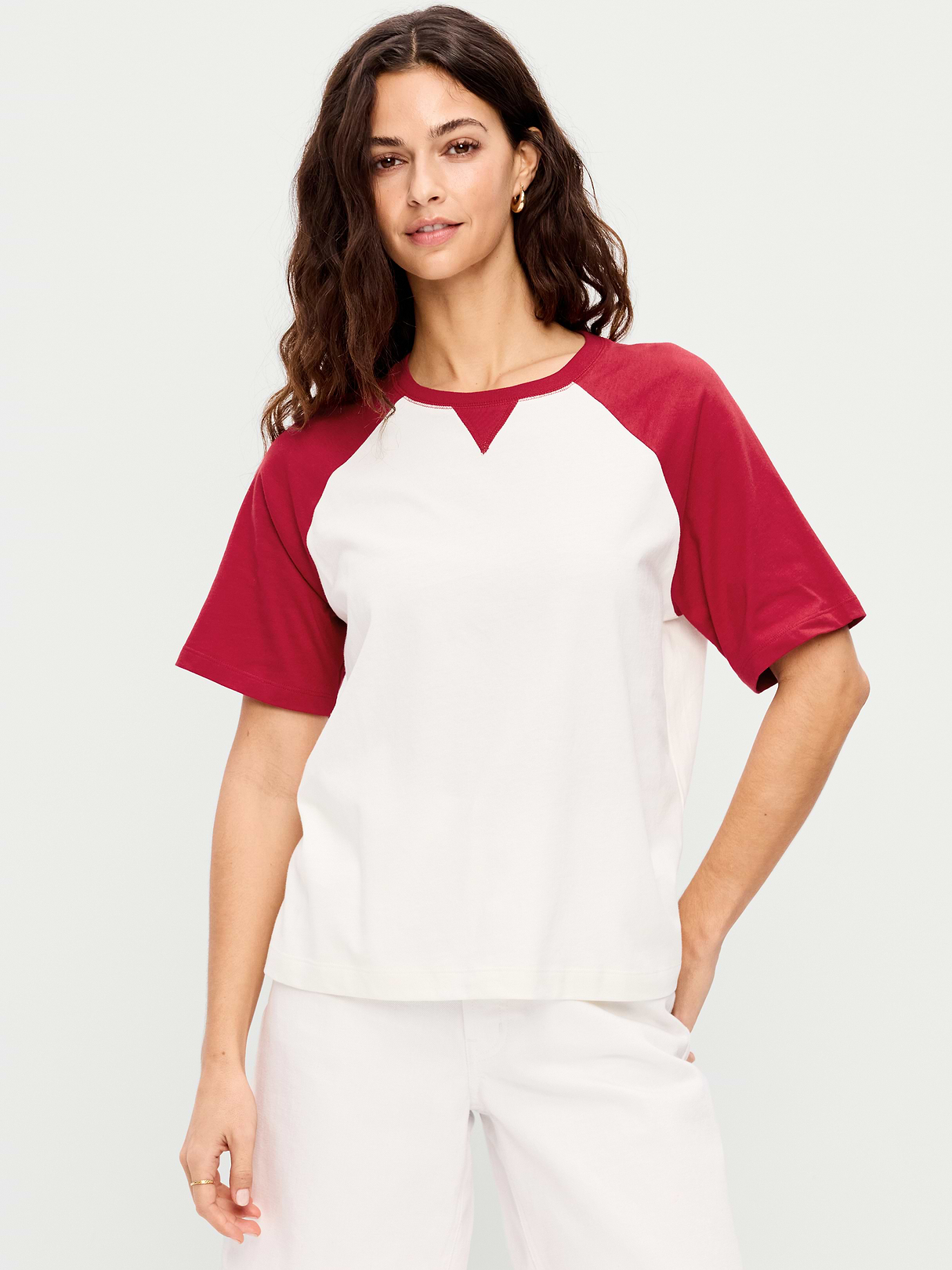 Vintage Crew-Neck Raglan T-Shirt - Annatto
