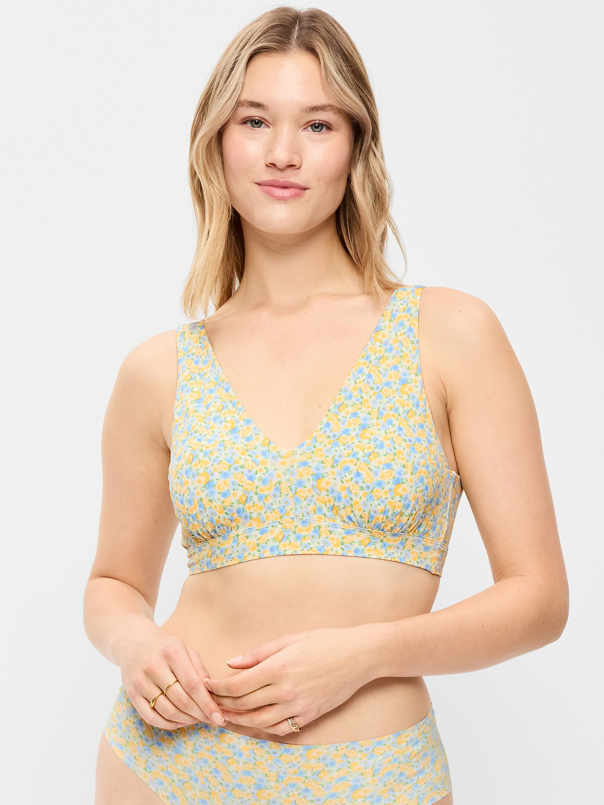 No-Show Bralette - Yellow Floral
