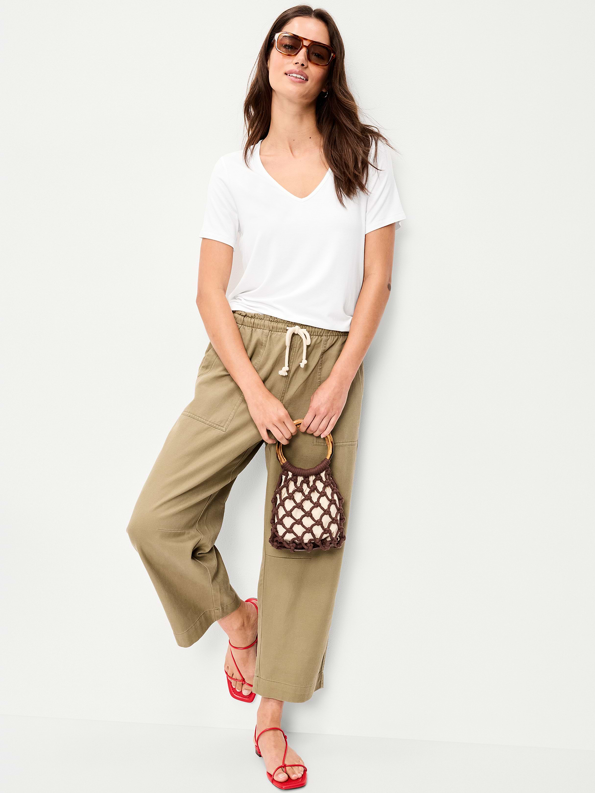 Luxe Slub-Knit T-Shirt - Calla Lilies
