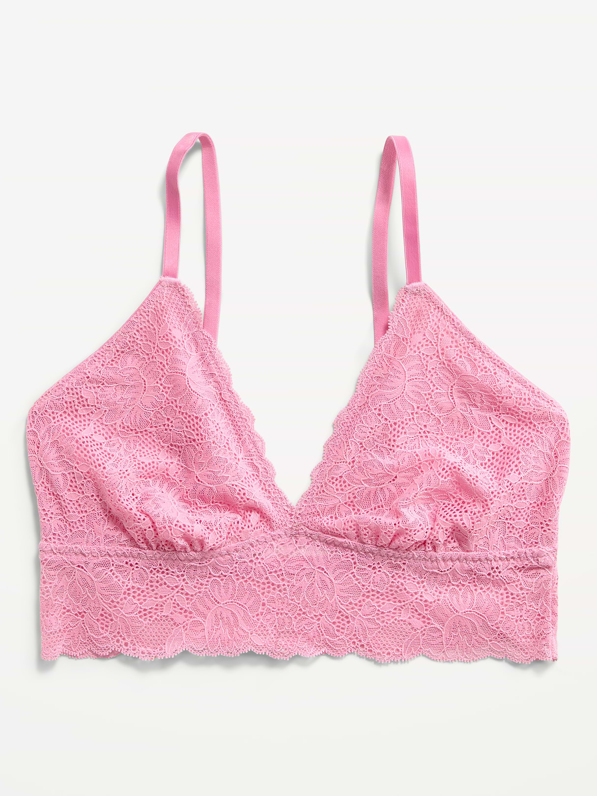 Lace Longline Bralette - Hydrangea Pink