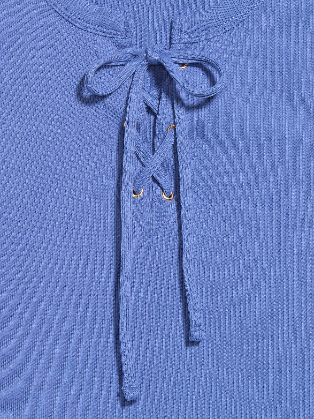 Lace-Up Tank Top - Lobelia Blue