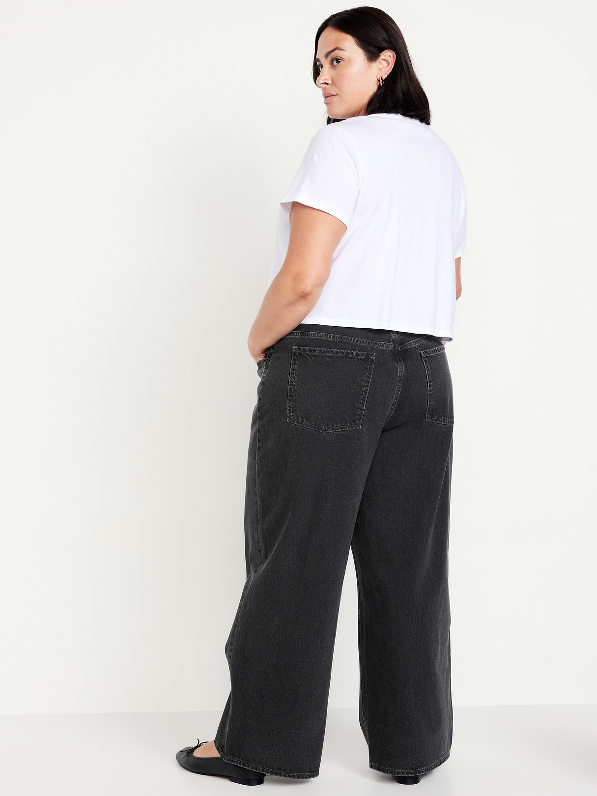 Mid-Rise Wow Baggy Wide-Leg Jeans - Licorice