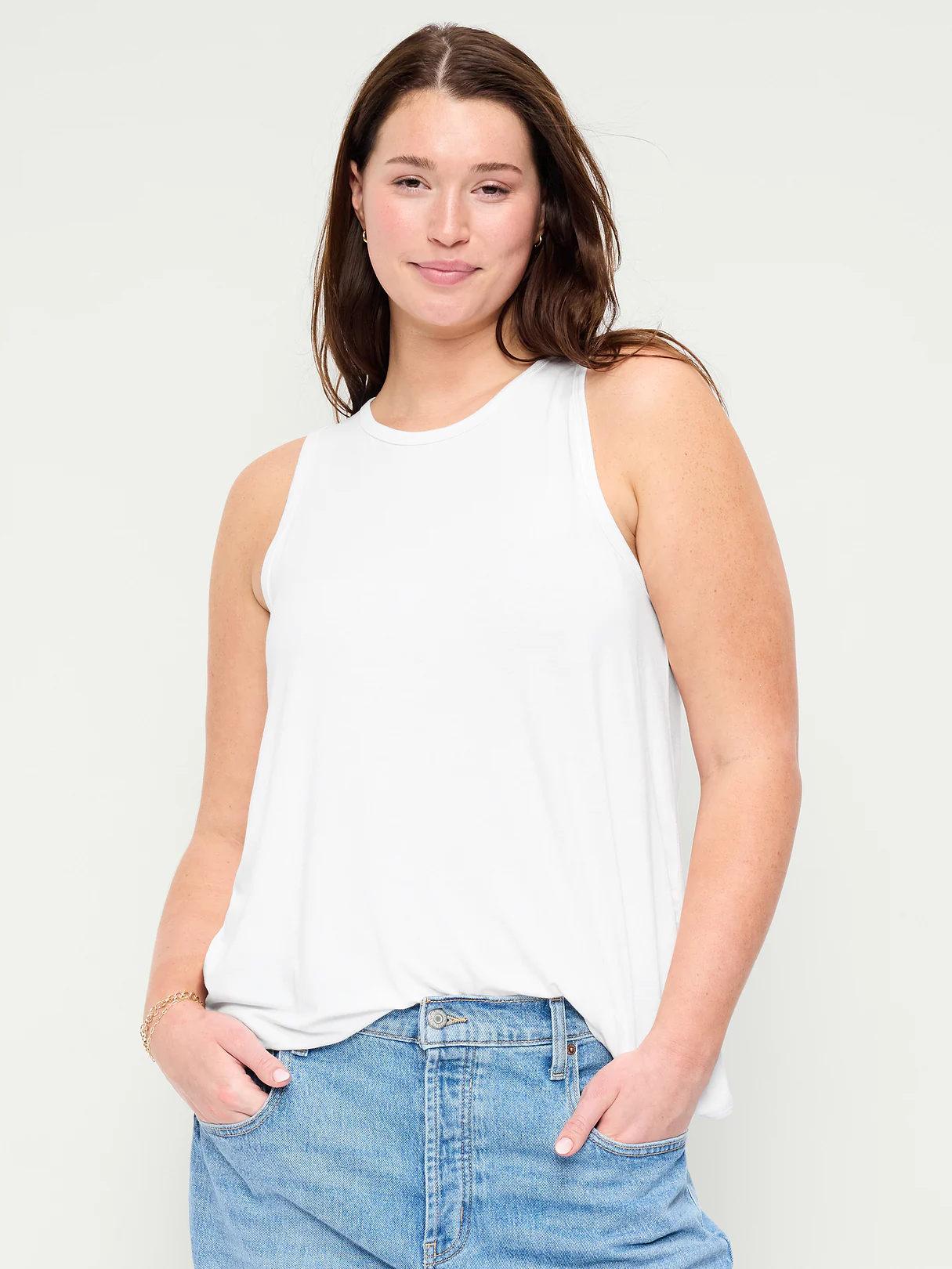 Luxe Sleeveless Top - Calla Lily White