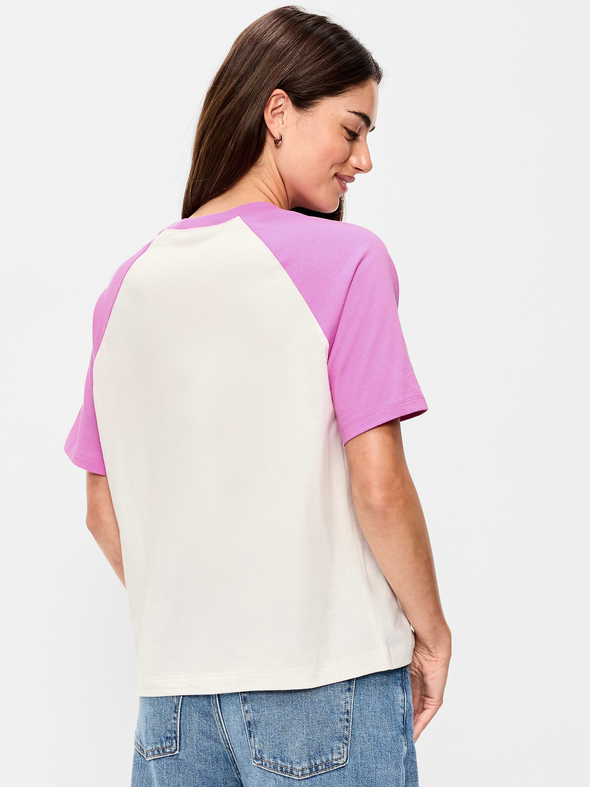 Vintage Crew-Neck Raglan T-Shirt - Rock Rose