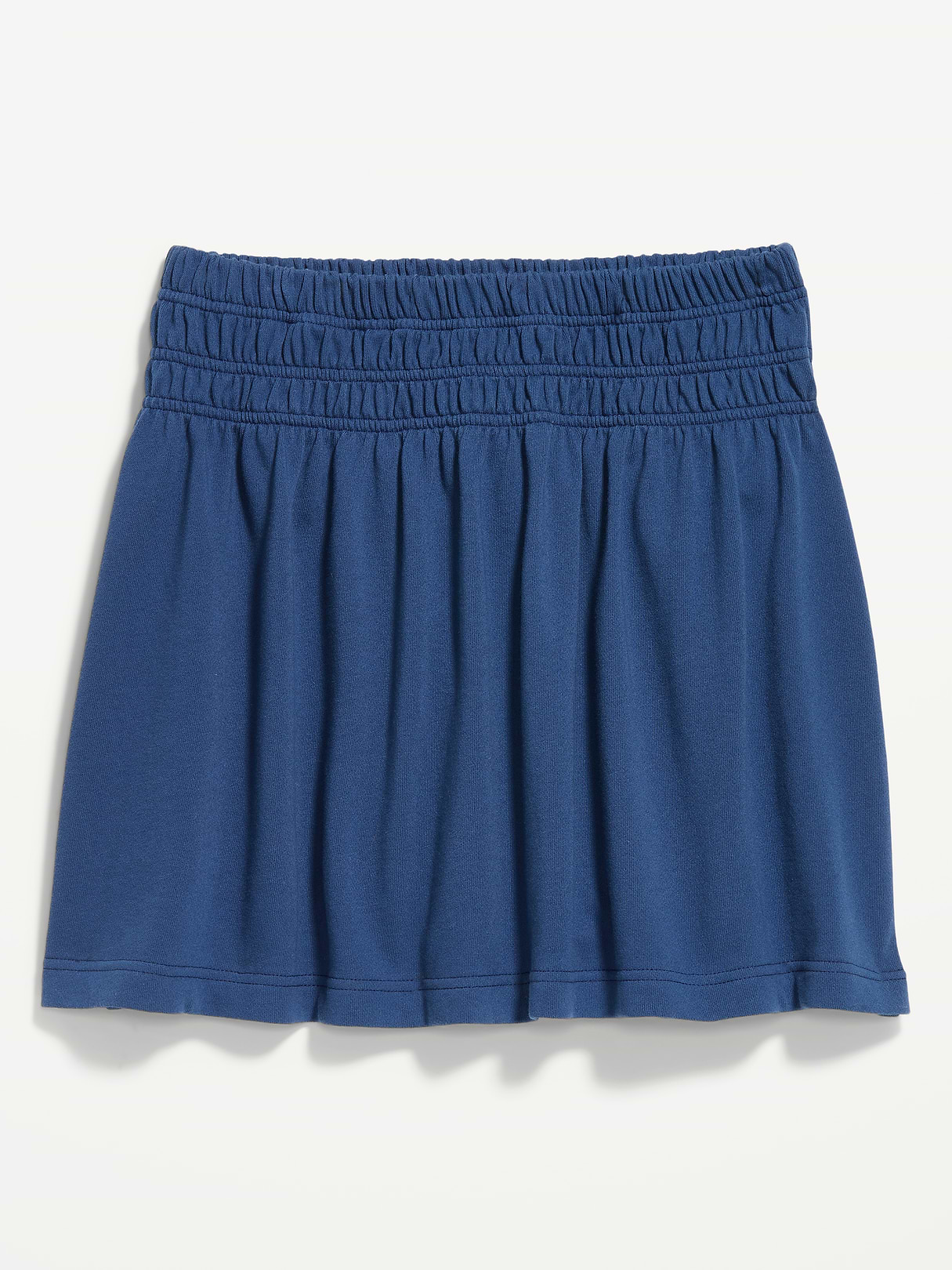 SoSoft Terry Smocked-Waist Mini Skirt - Pacific Blue