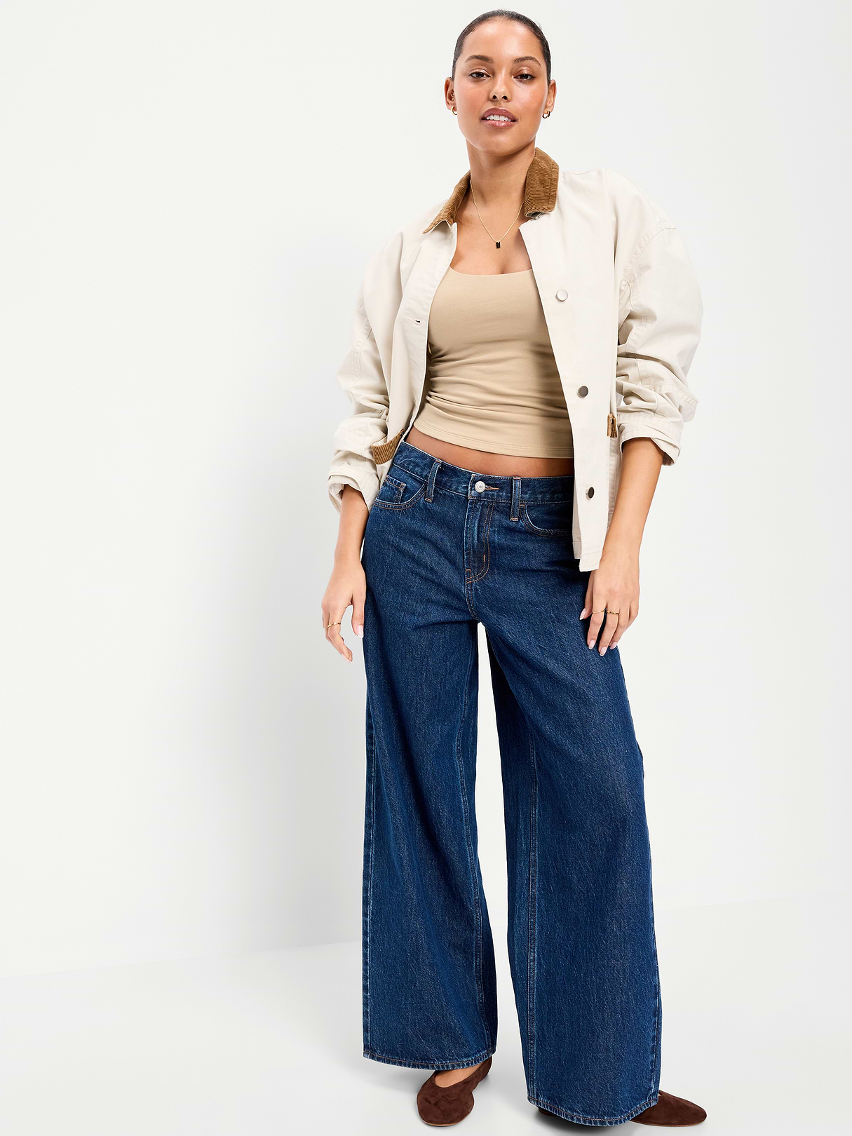Hug Double-Layer Scoop-Neck Tank Top - Mocha Taffy