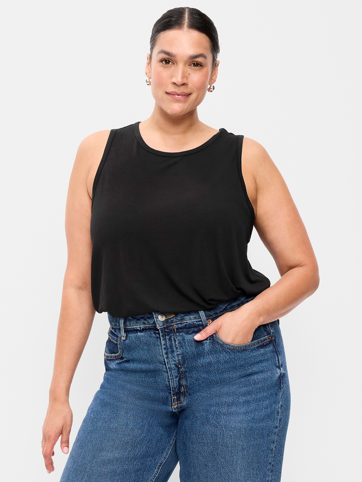 Luxe Sleeveless Top - Light Black Heather