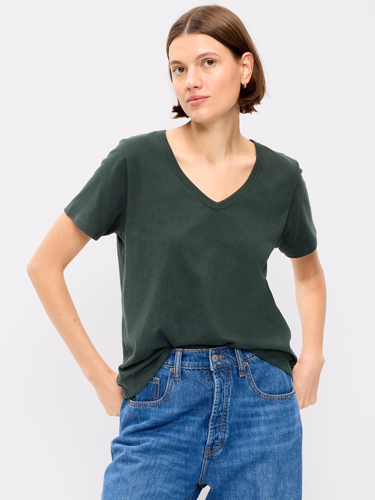 EveryWear V-Neck T-Shirt - Dark Bottle