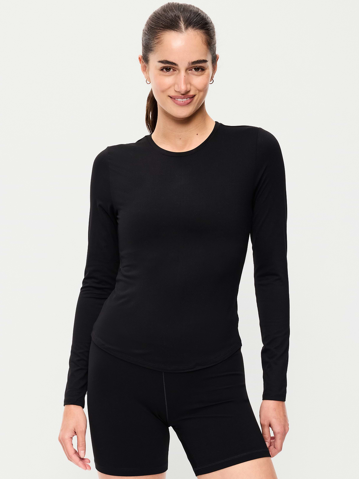 StudioSmooth Long-Sleeve Base Layer Top - Black Jack
