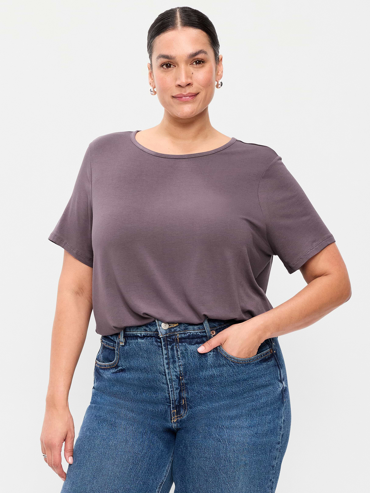 Luxe Crew-Neck T-Shirt - Purple 2