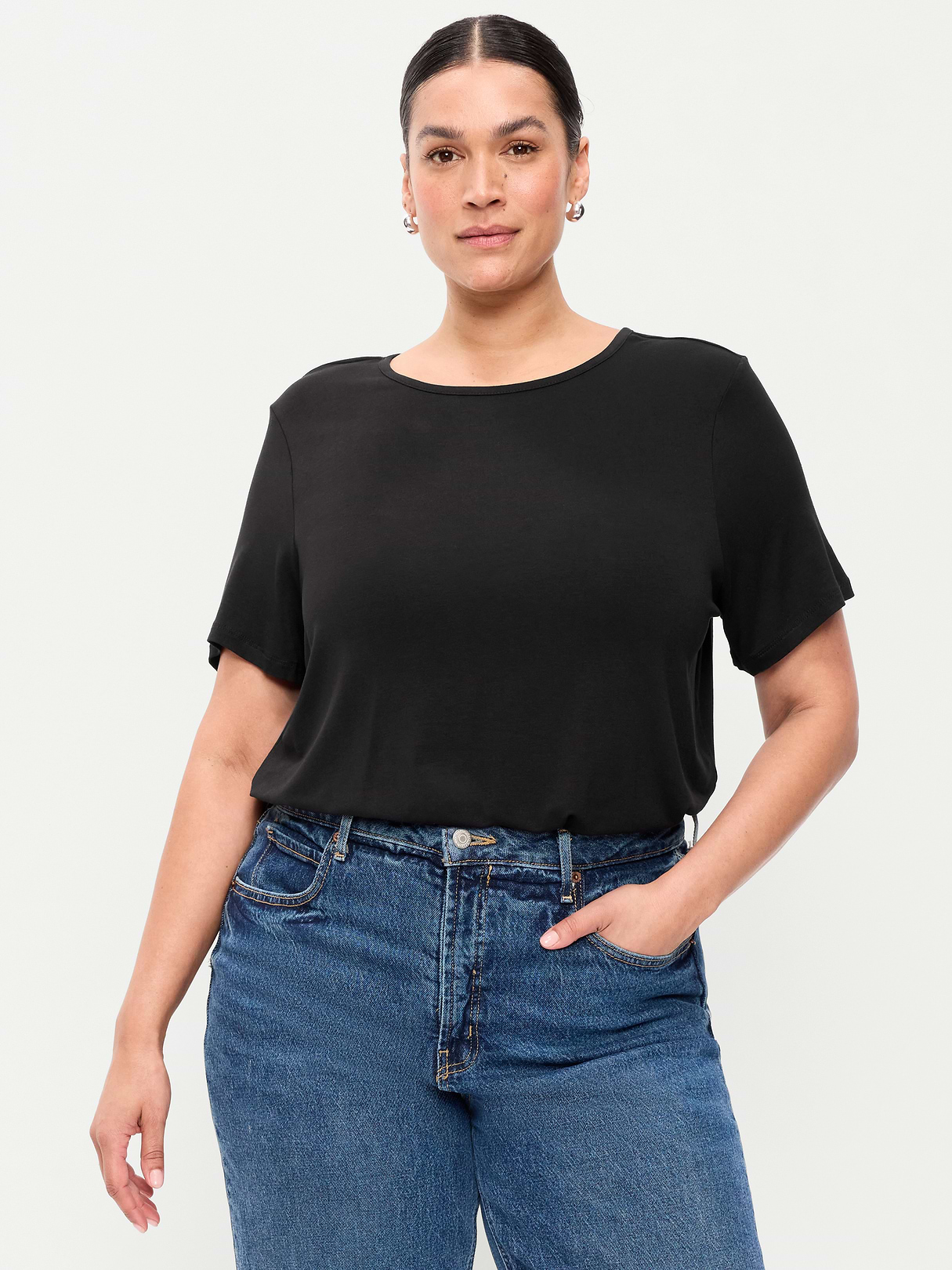 Luxe Crew-Neck T-Shirt - Light Black Heather