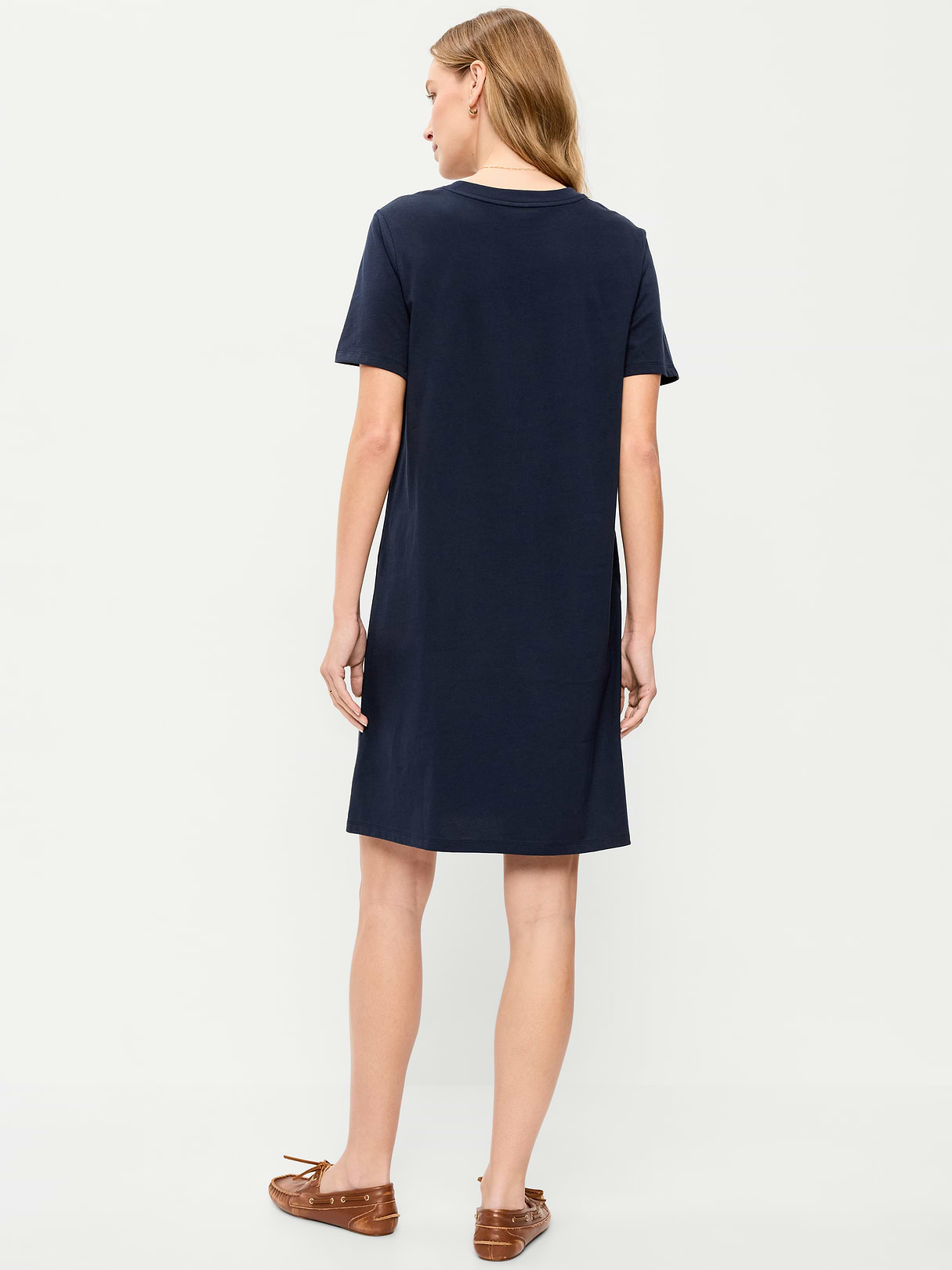 Vintage Crew-Neck Mini T-Shirt Dress - In the Navy