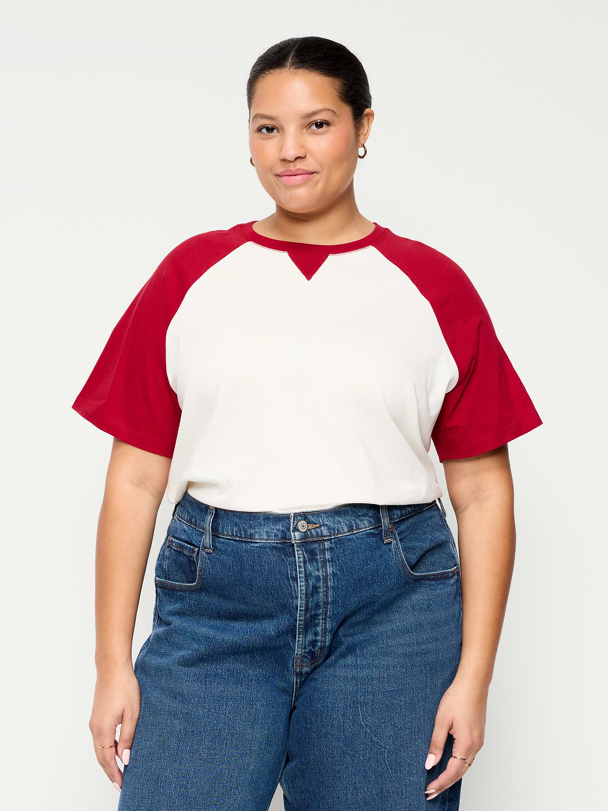 Vintage Crew-Neck Raglan T-Shirt - Annatto