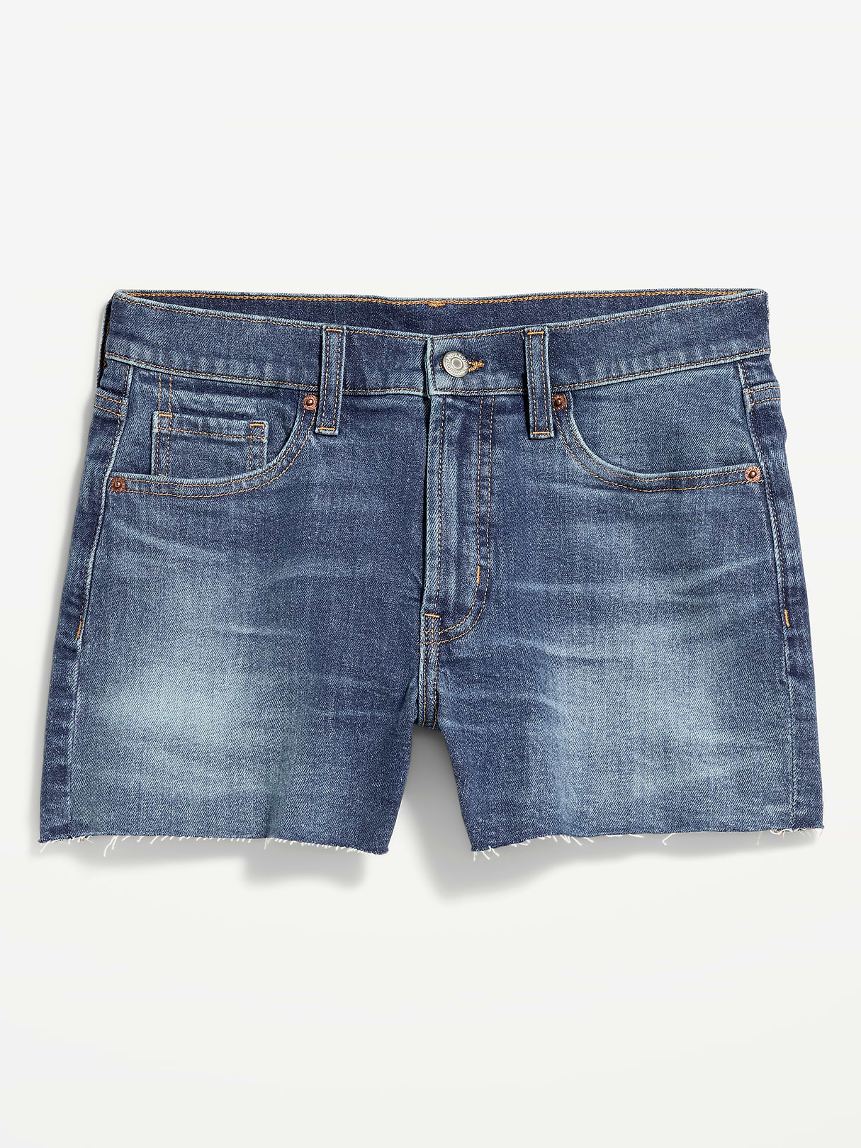Curvy High-Waisted OG Jean Cut-Off Shorts -- 4-inch inseam - Too Blue