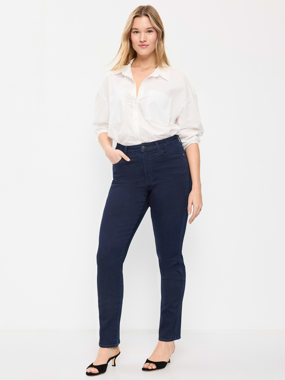 High-Waisted Slim Jeans - Rinse