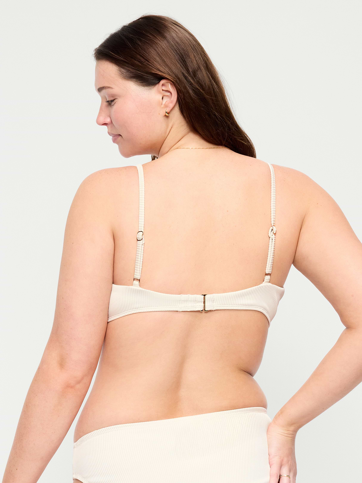 Ribbed Bra Bikini Swim Top - Wish Bone