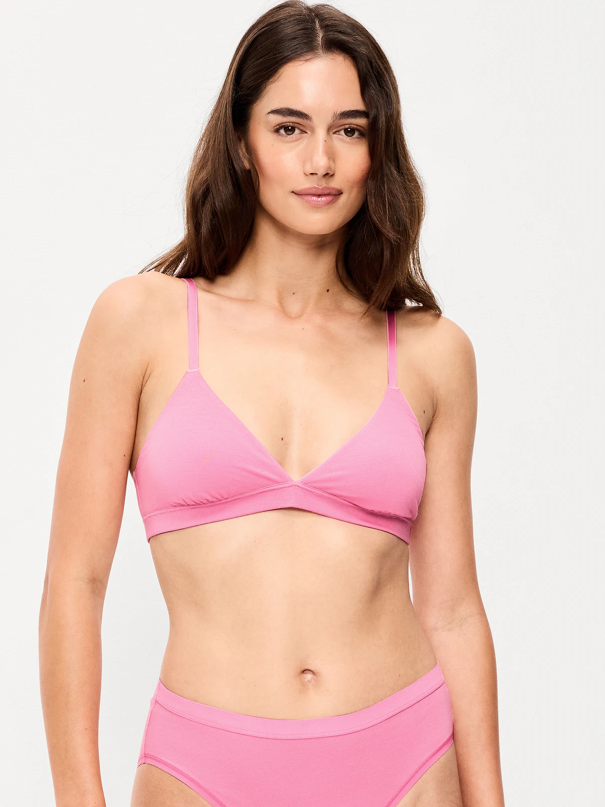 Everyday Cotton Triangle Bralette - Hydrangea Pink