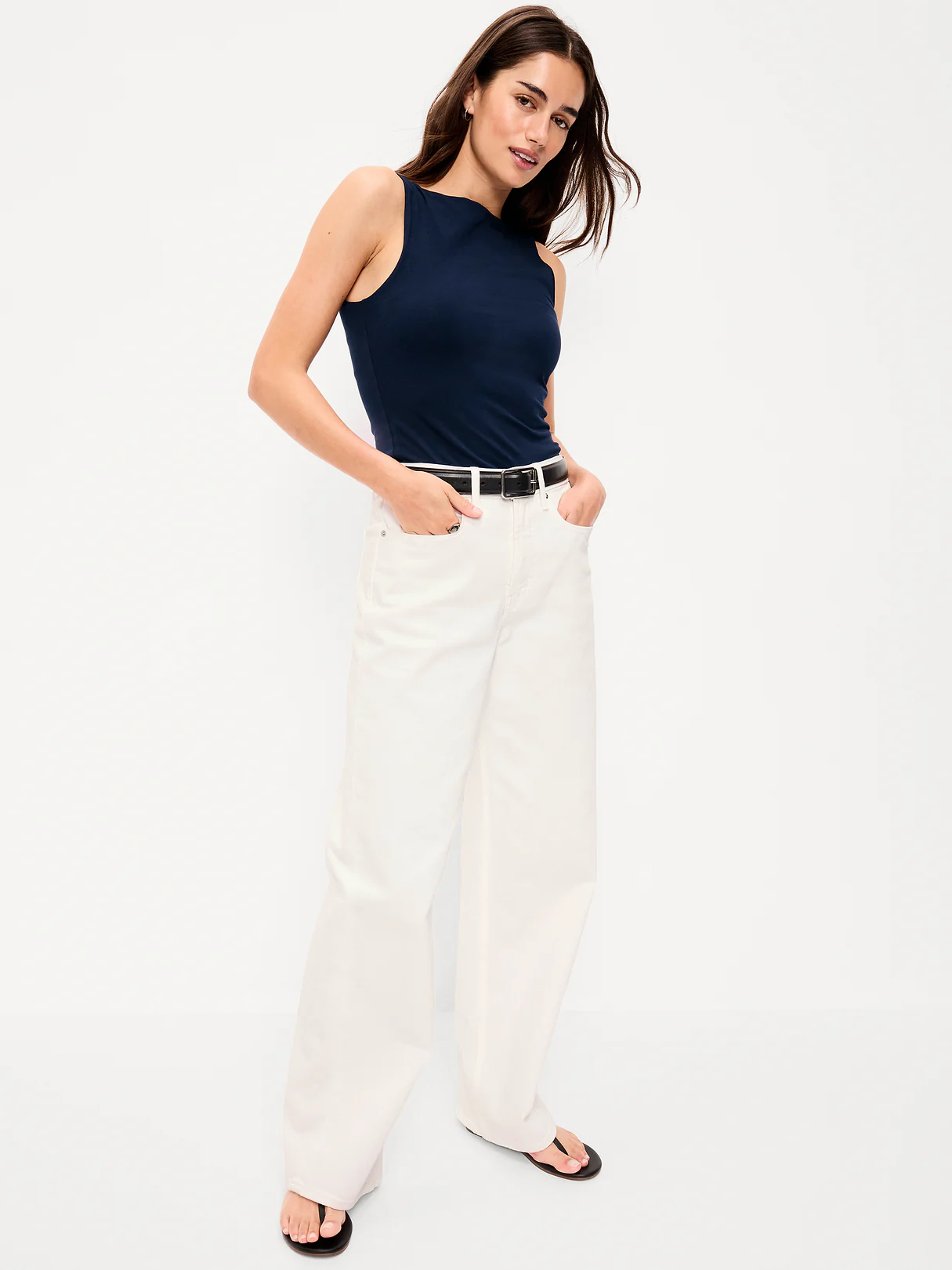 Hug Double-Layer Boatneck Top - In the Navy