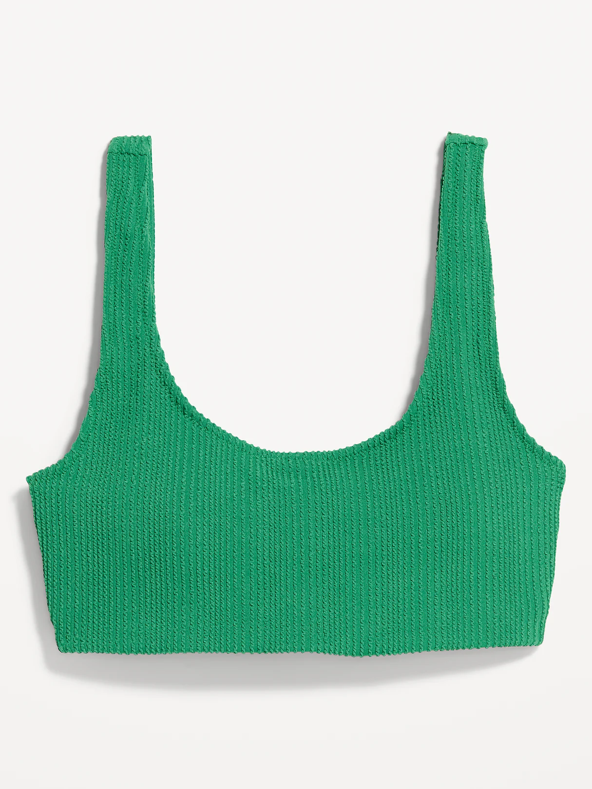 Ribbed Scoop-Neck Swim Top - Emerald Pigment
