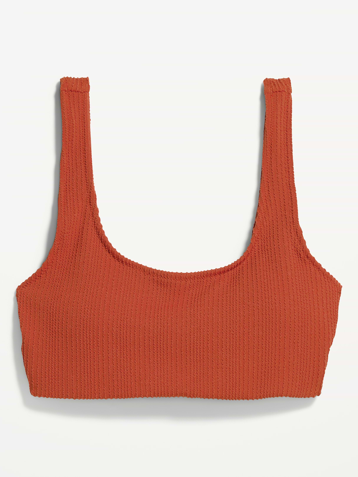 Ribbed Scoop-Neck Swim Top - Russet Moon