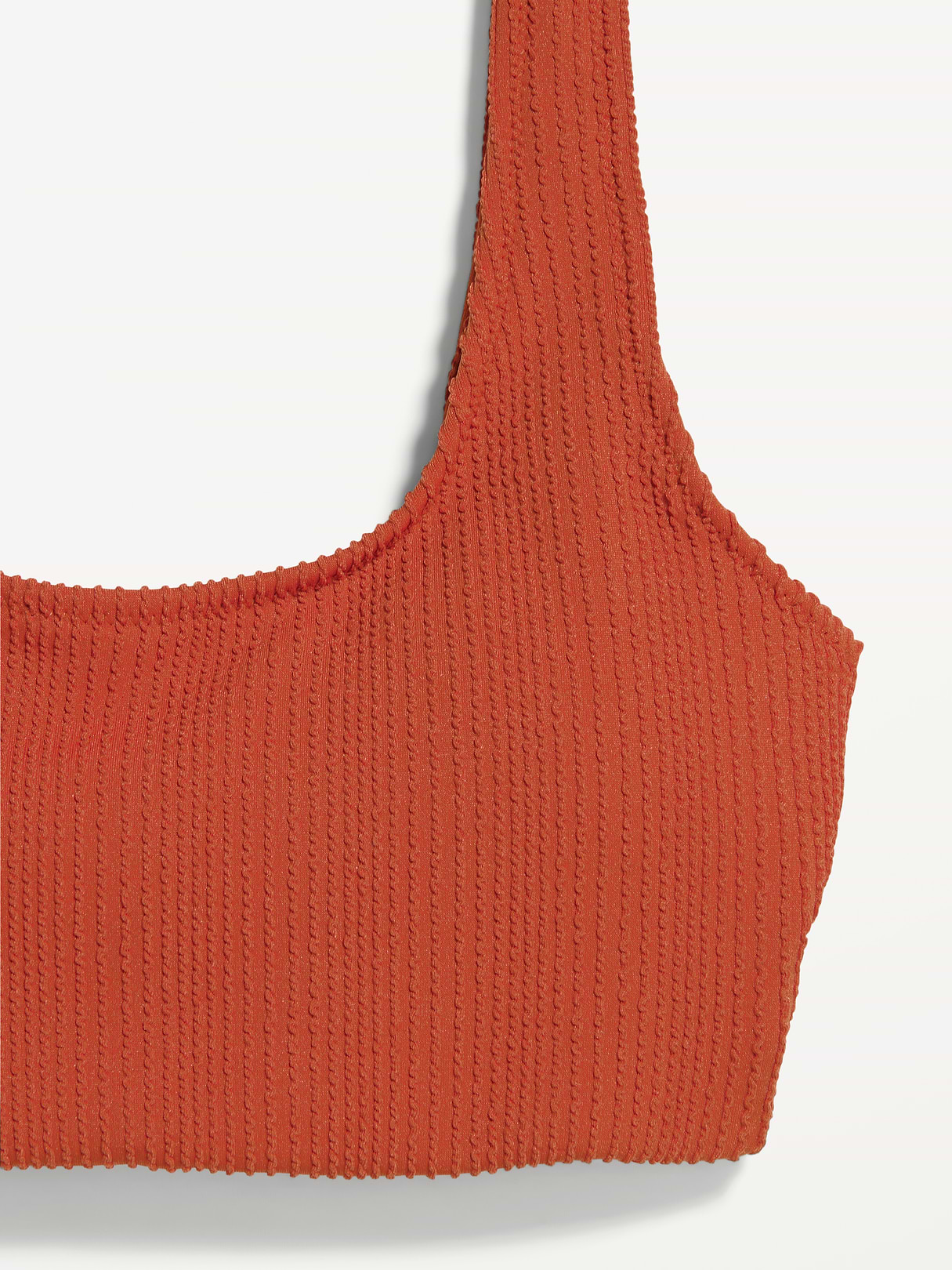 Ribbed Scoop-Neck Swim Top - Russet Moon