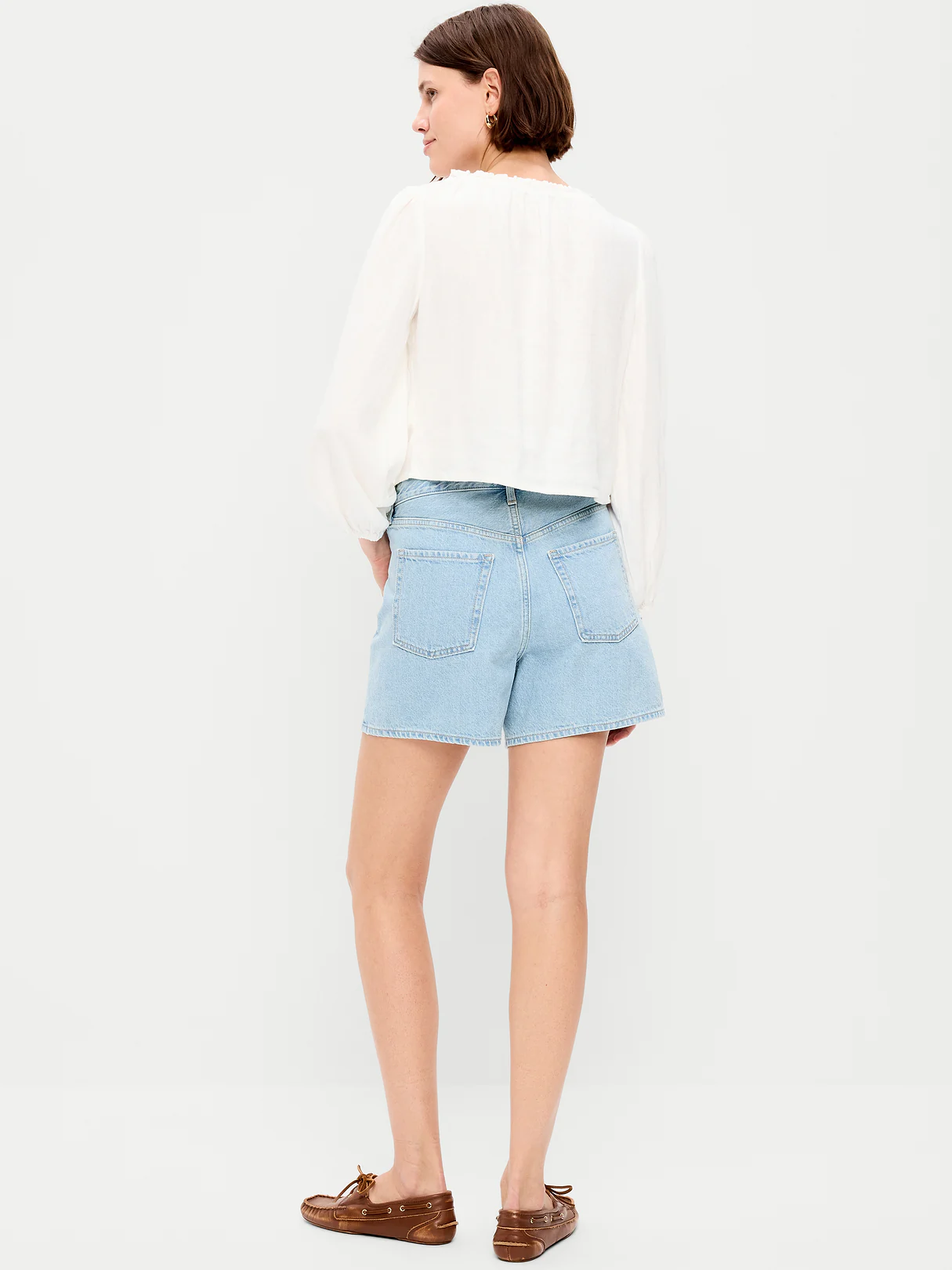 High-Waisted Wow Baggy Jean Shorts -- 5-inch inseam - Adeera