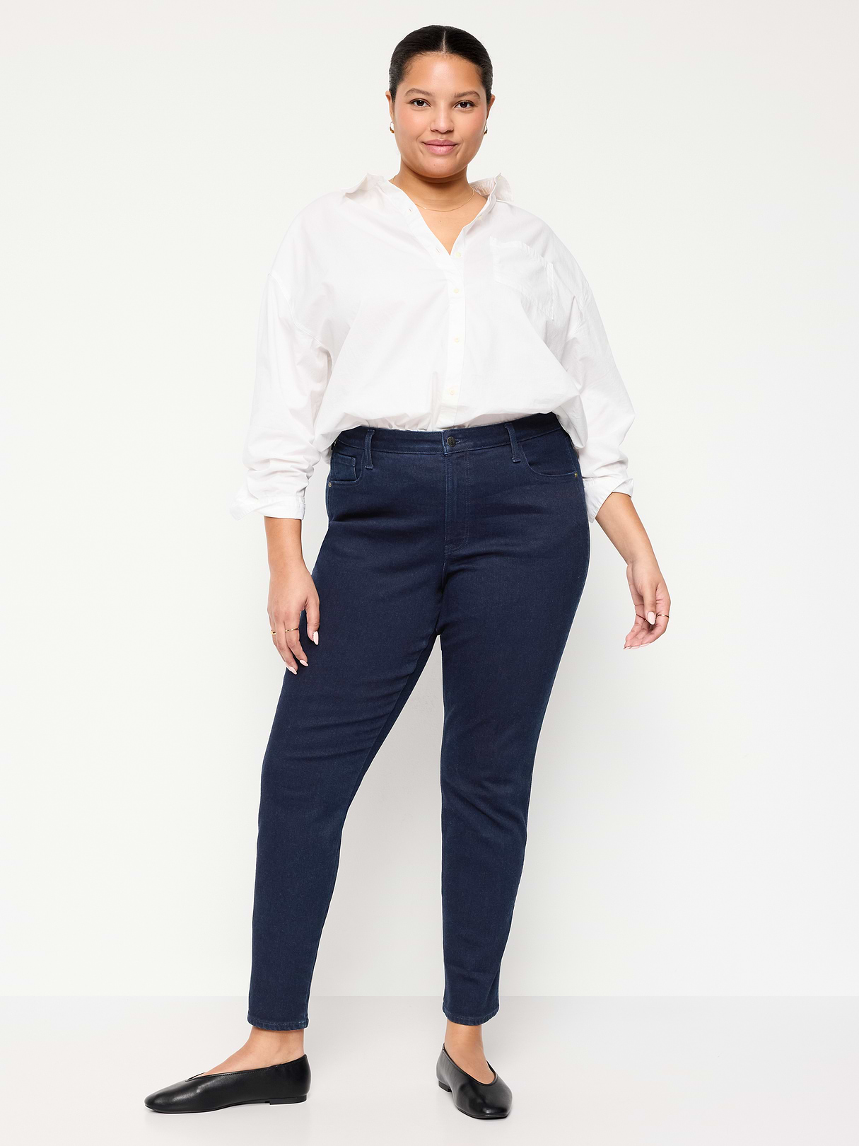 High-Waisted Slim Jeans - Rinse