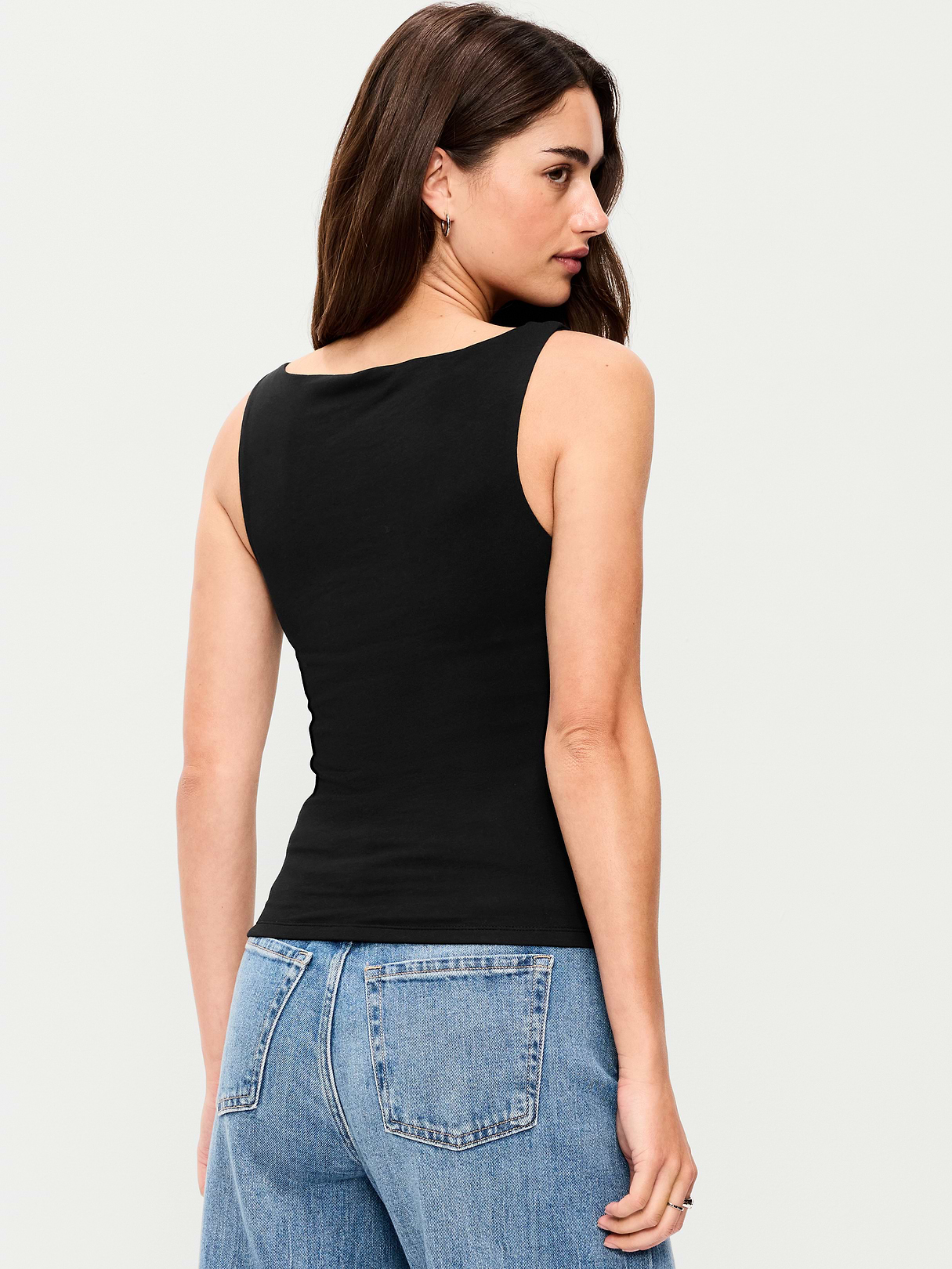 Hug Double-Layer Boatneck Top - Black Jack