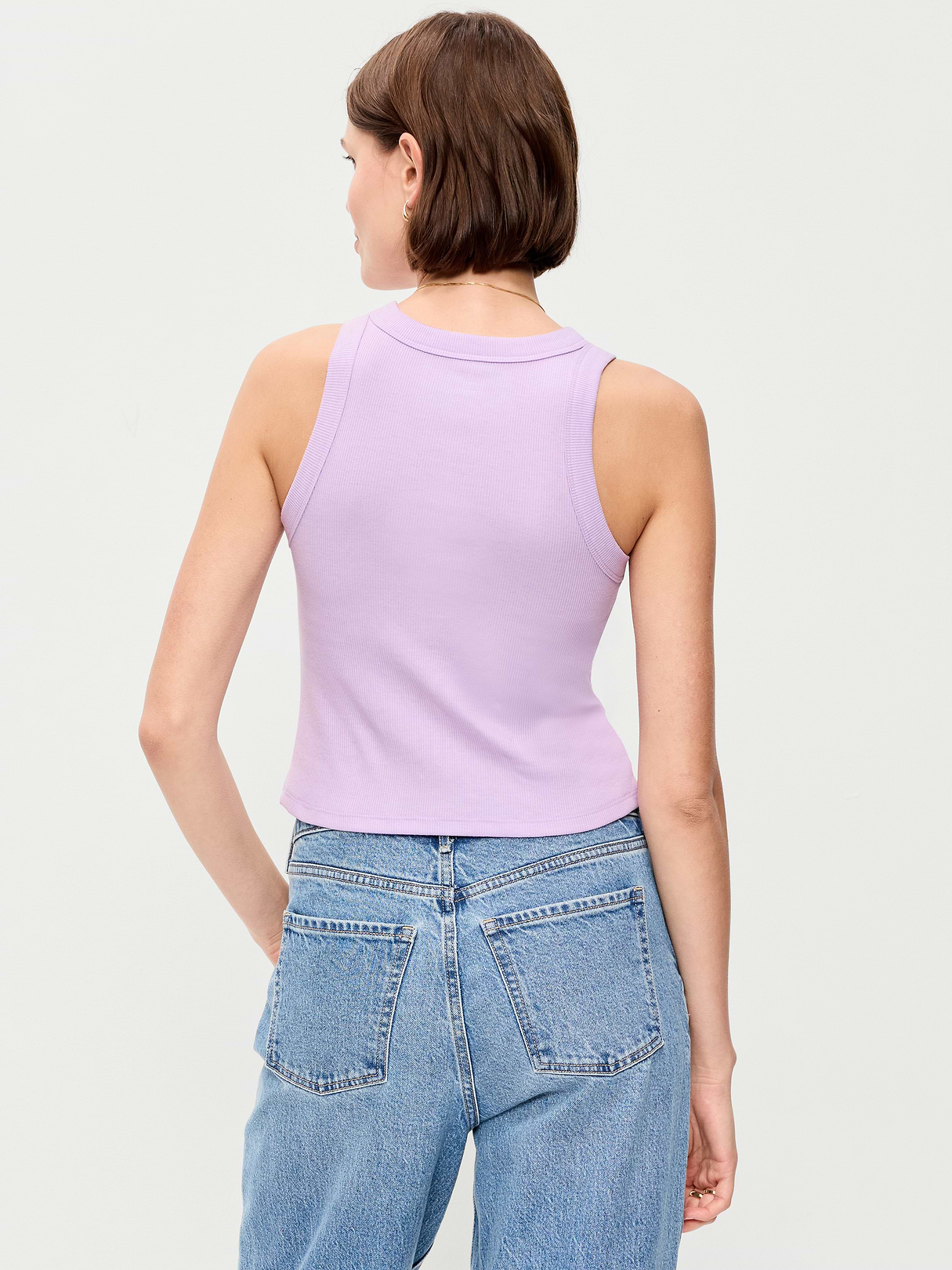 Crop Ribbed Tank Top - Fresh Lilac