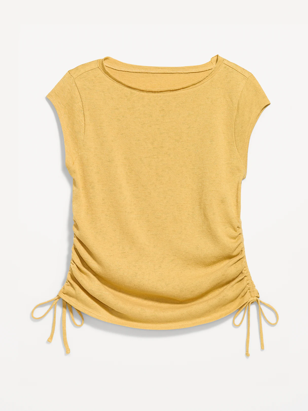 Cap-Sleeve Shirred Side Top - Sandstorm