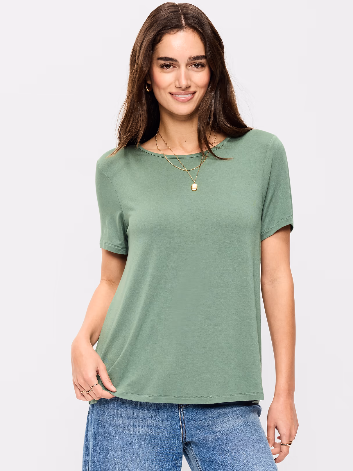 Luxe Crew-Neck T-Shirt - Dried Herb