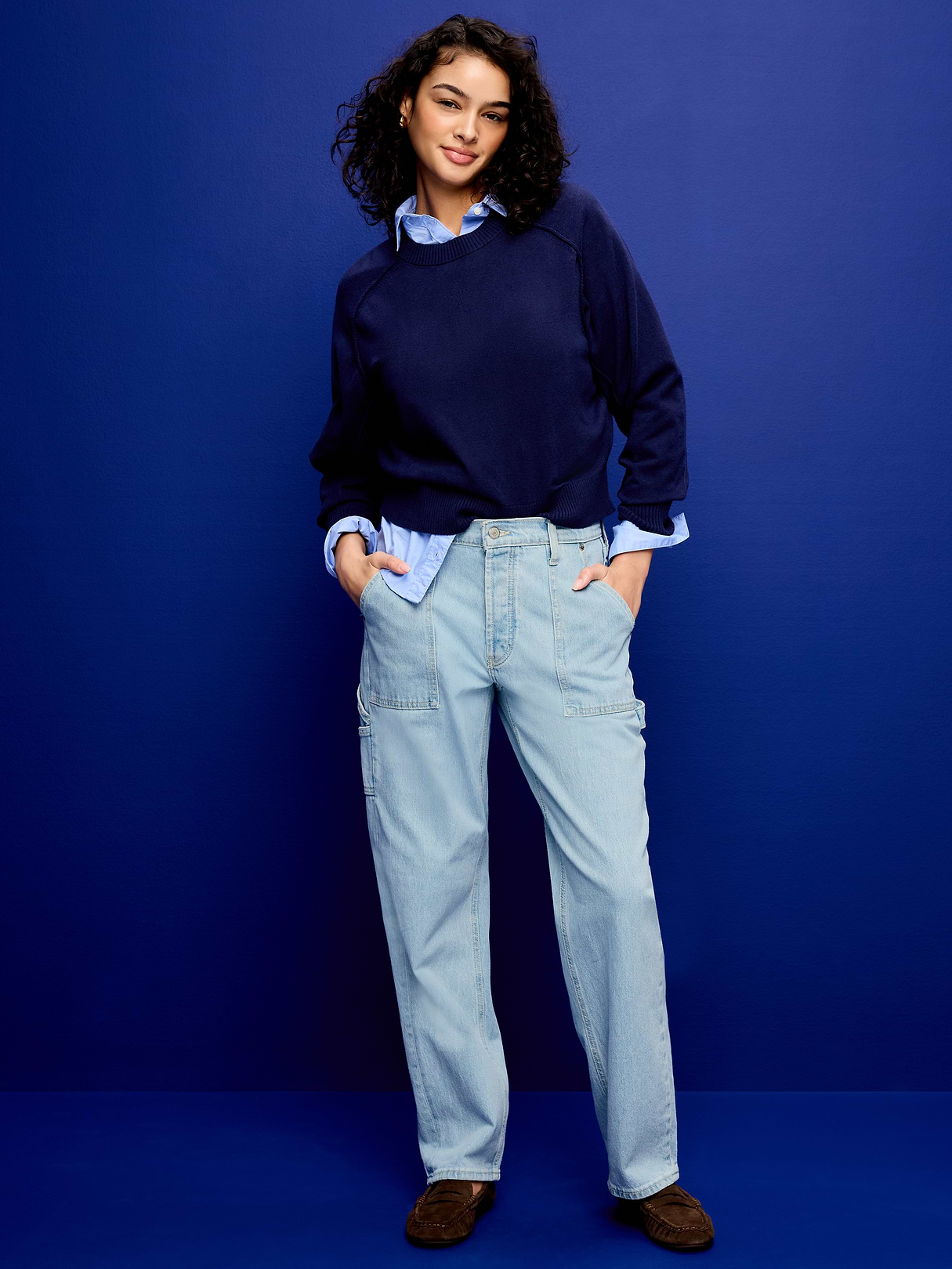 Mid-Rise Slouchy Straight Jeans - Maddie