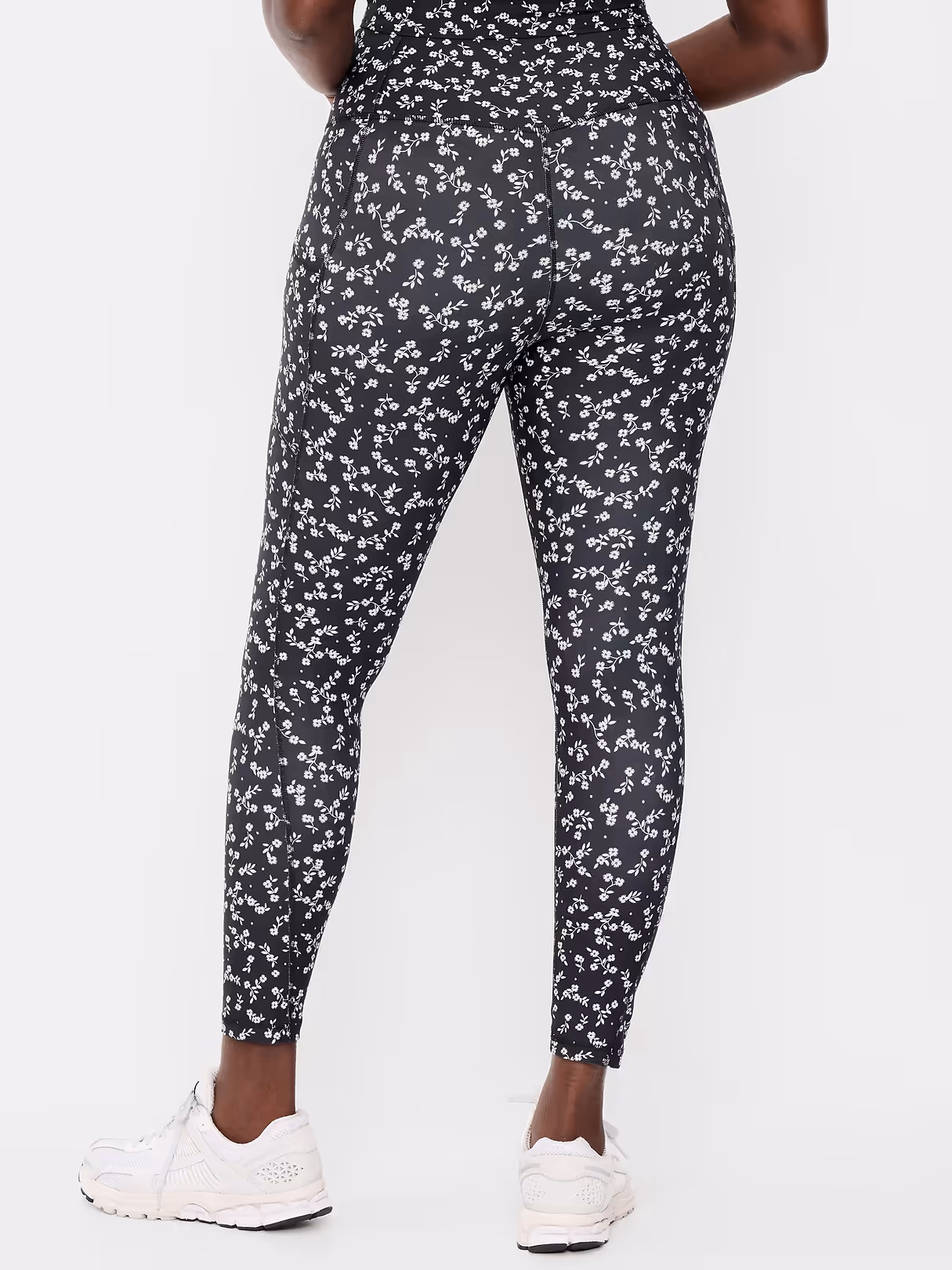 High-Waisted PowerSoft 7/8 Pocket Leggings - Black Floral