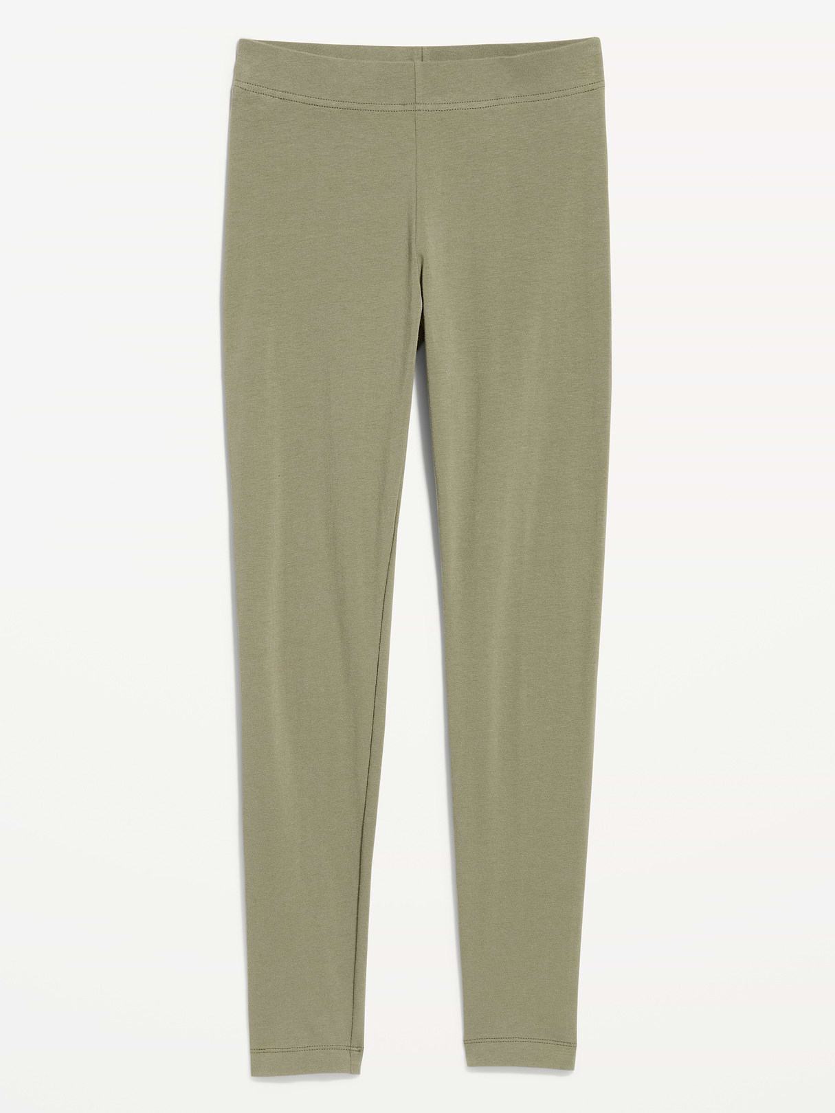 High-Waisted Jersey Fashion Layering Leggings - Dark Green