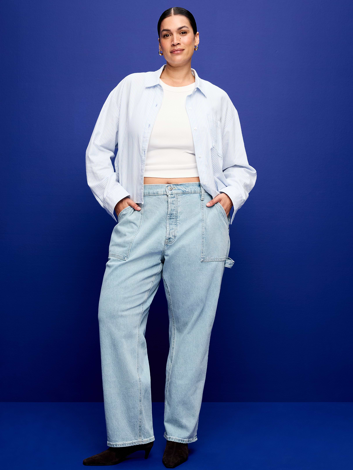 Mid-Rise Slouchy Straight Jeans - Maddie