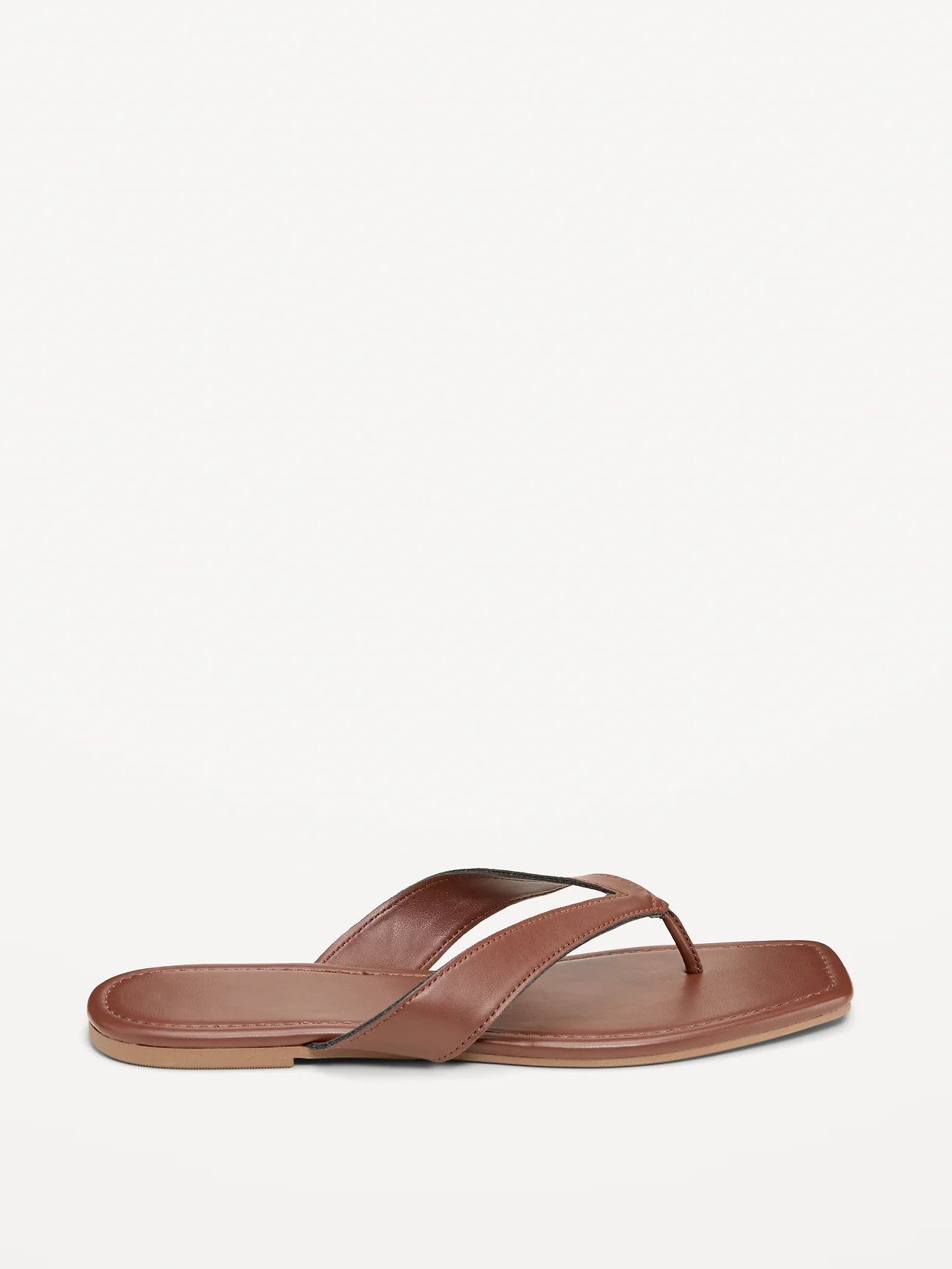 Square-Toe Flip-Flops for Women - Chocolate